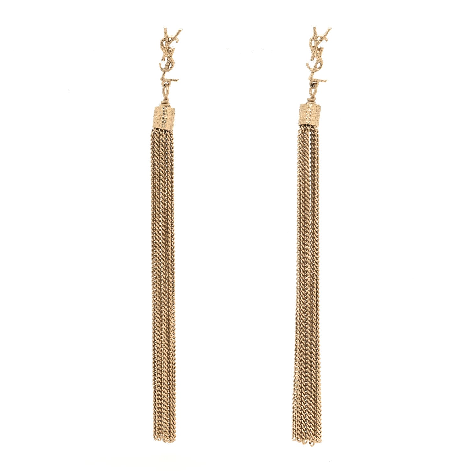 Saint Laurent Metal Monogram Loulou Tassel Earrings Gold 1 of 3