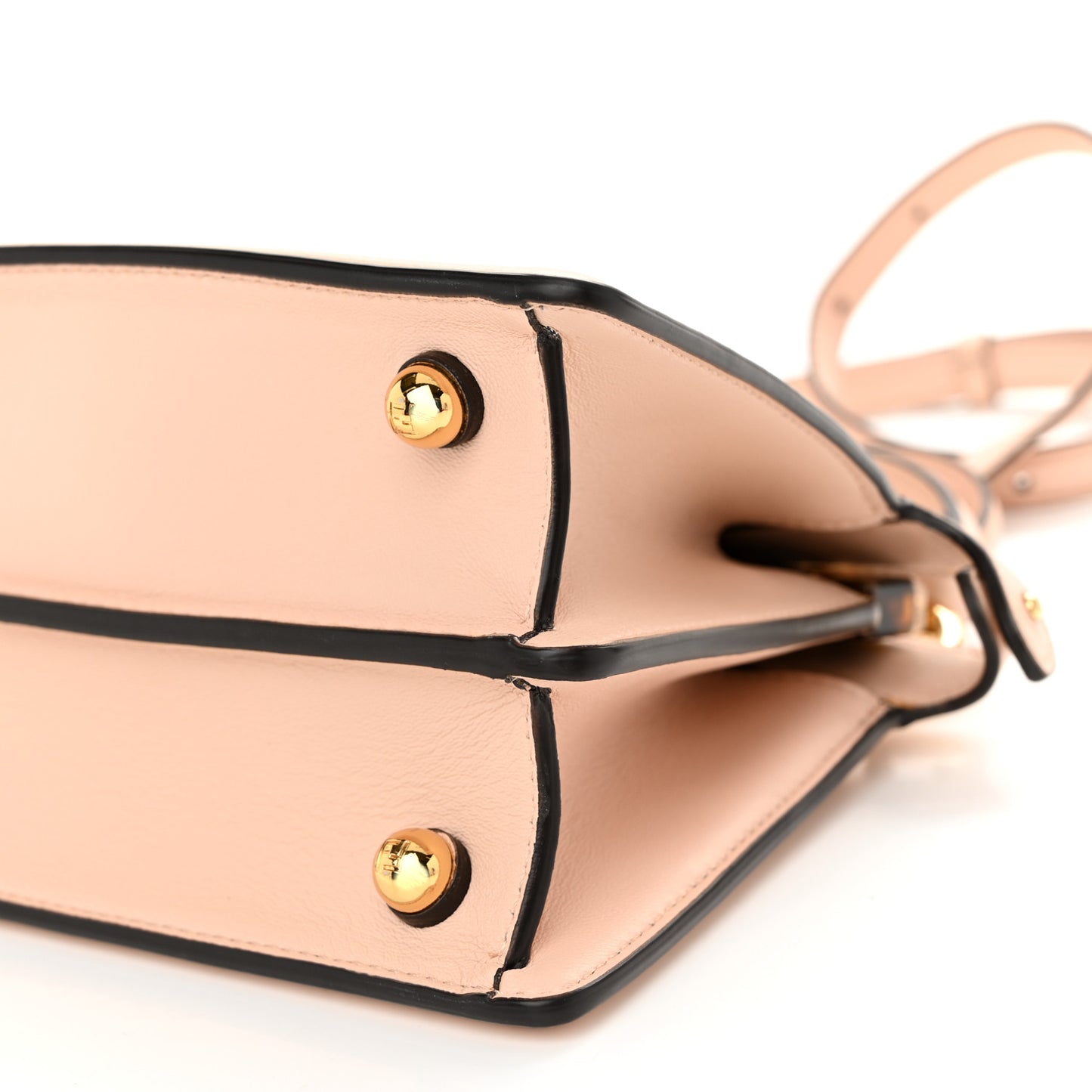 Vitello Seta Shiny Nappa Plexiglass Petite Peekaboo I SEE U Satchel Poudre