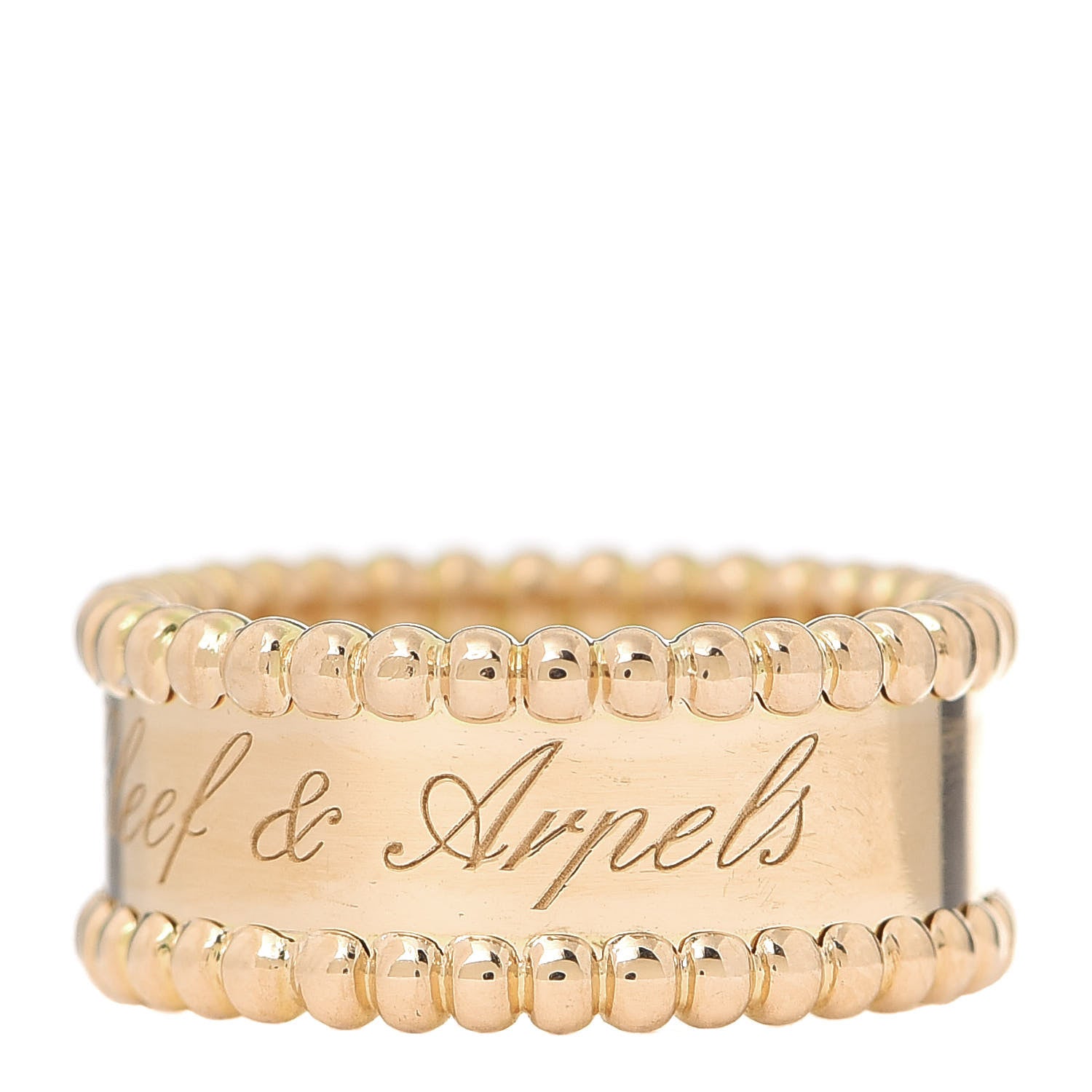 Van Cleef & Arpels 18K Yellow Gold Perlee Signature Ring 47 4.5 3 of 7