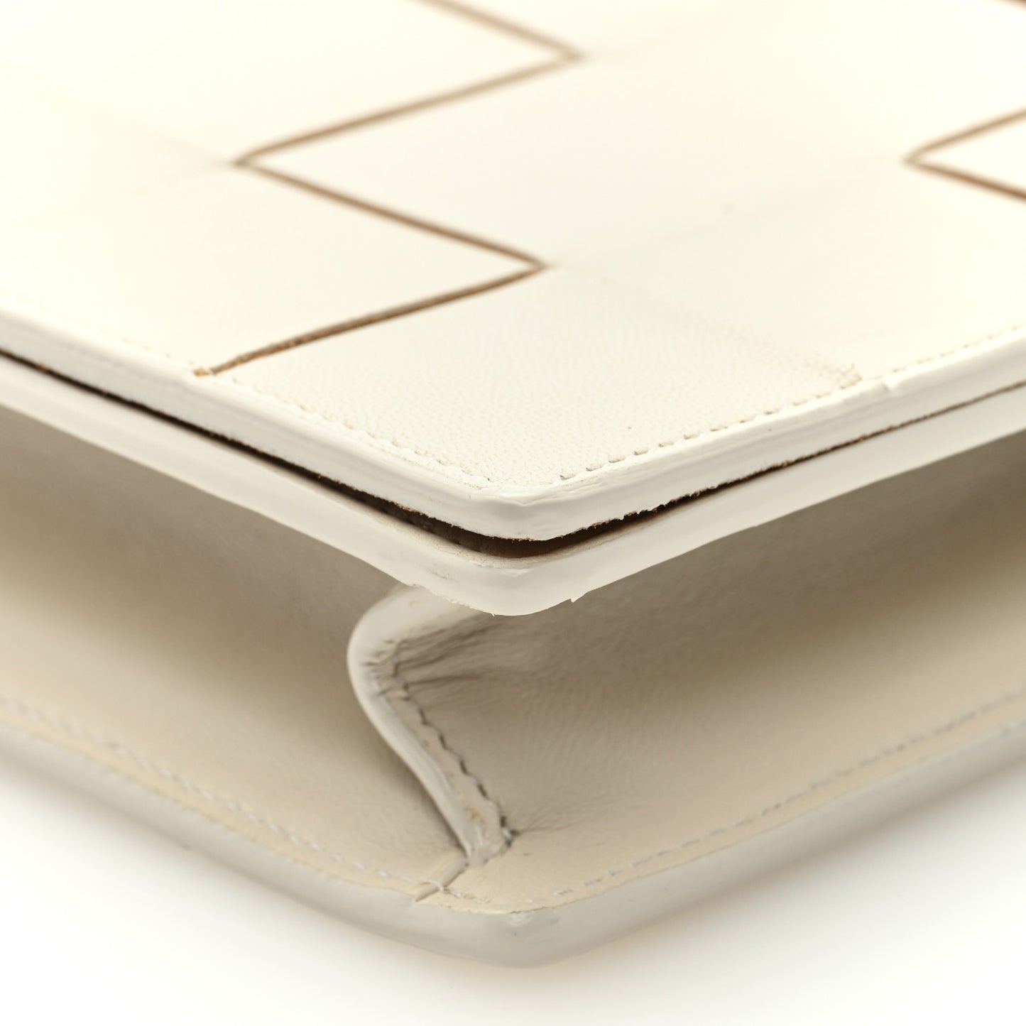Lambskin Maxi Intrecciato Mini Cassette Crossbody Bag White