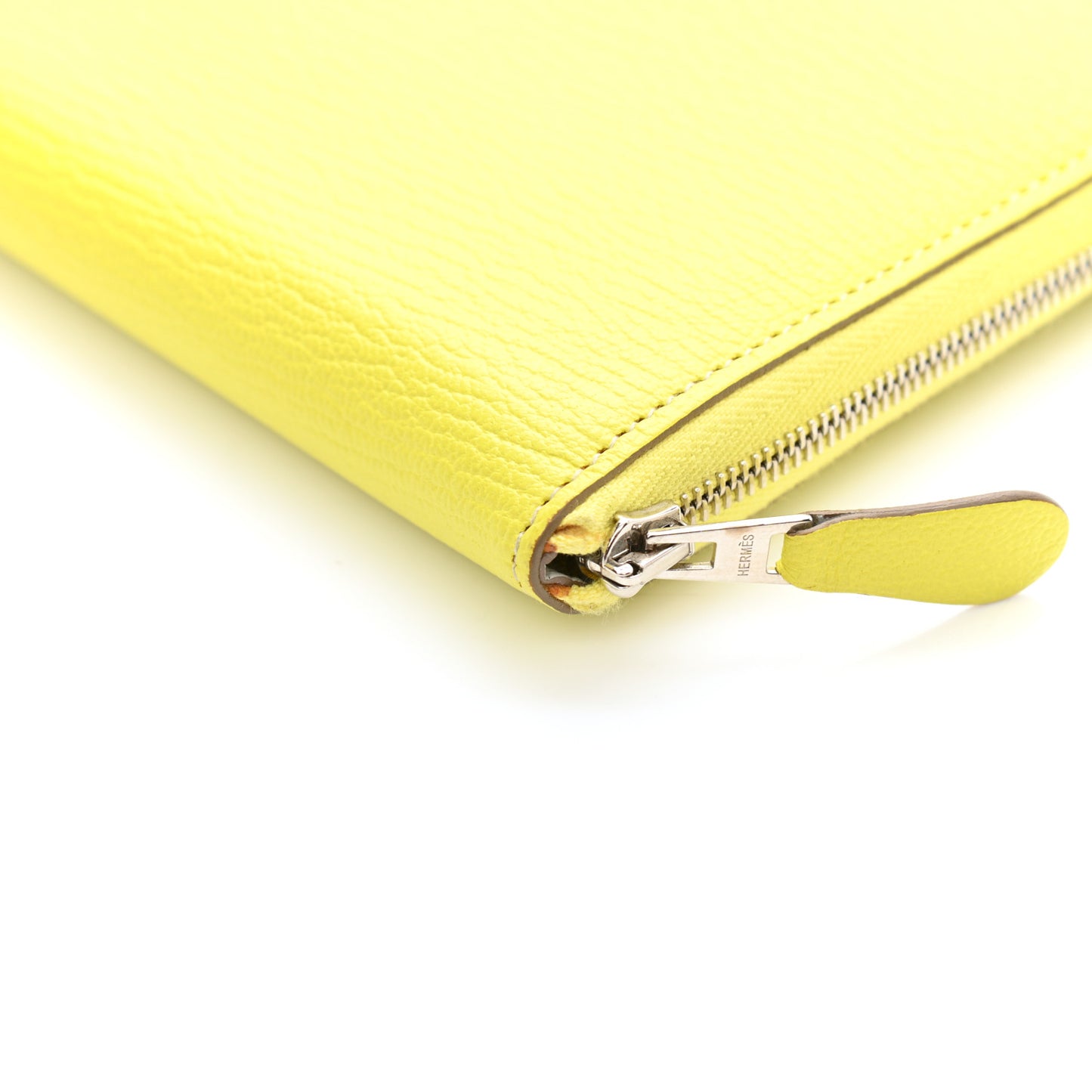 Chevre Mysore Verso Evelyne Long Wallet Lime Gris Perle