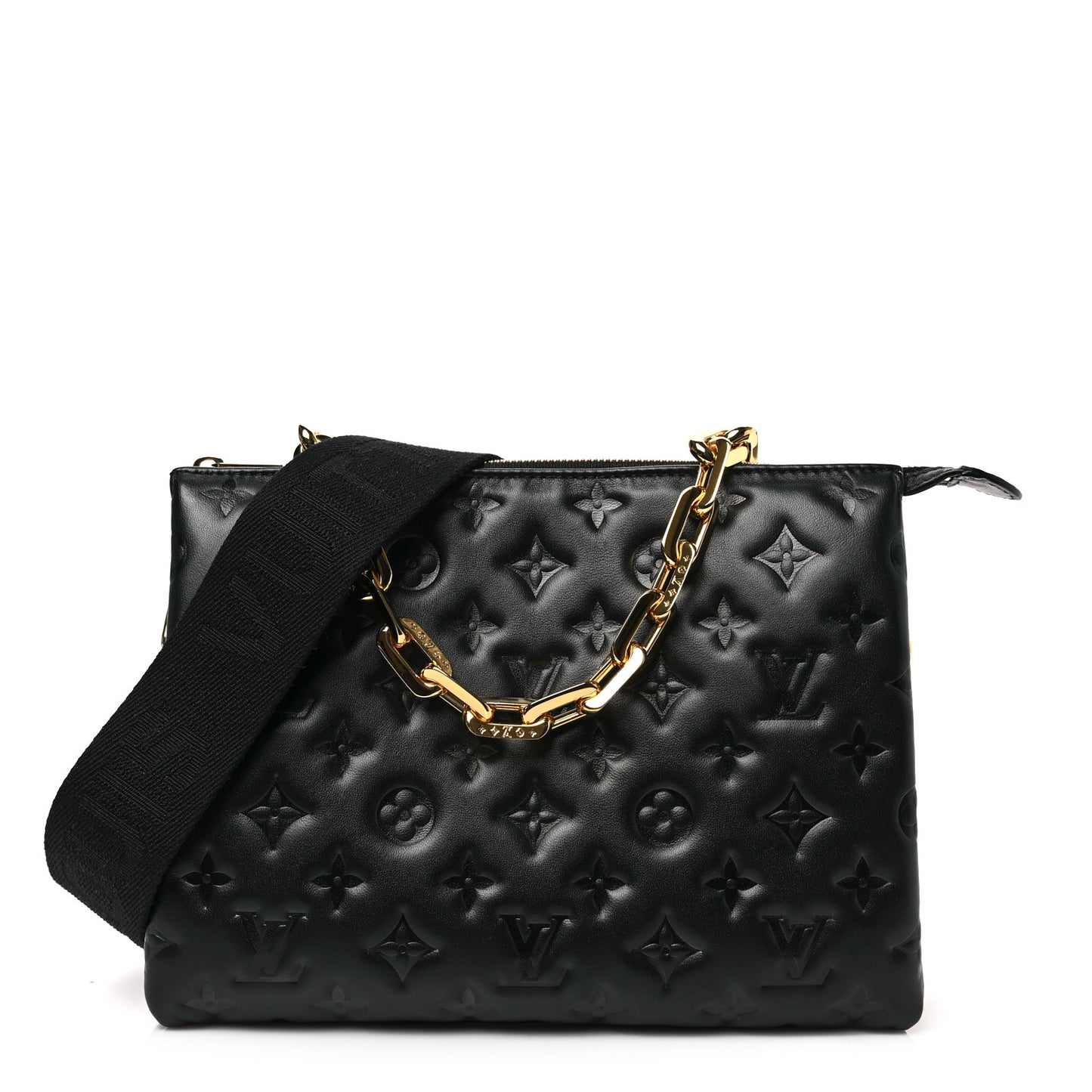 Lambskin Embossed Monogram Coussin PM Black
