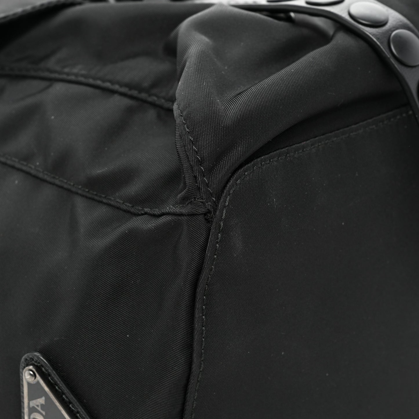 Nylon New Vela Monochrome Studded Backpack Black