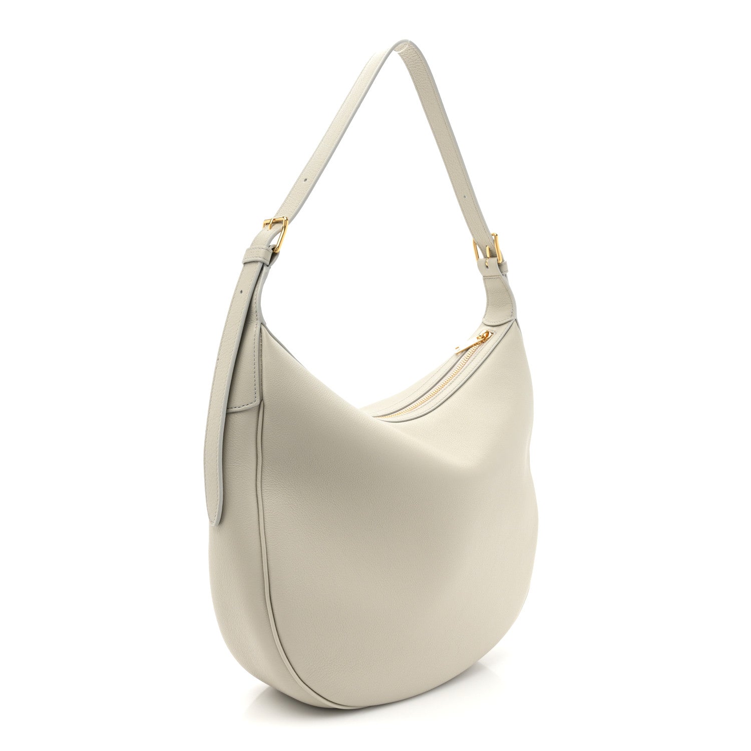 Celine Supple Calfskin Cuir Triomphe Heloise Shoulder Bag Light Stone 3 of 10