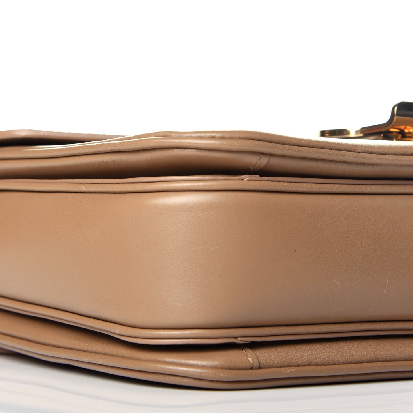Shiny Calfskin Medium C Bag Light Camel