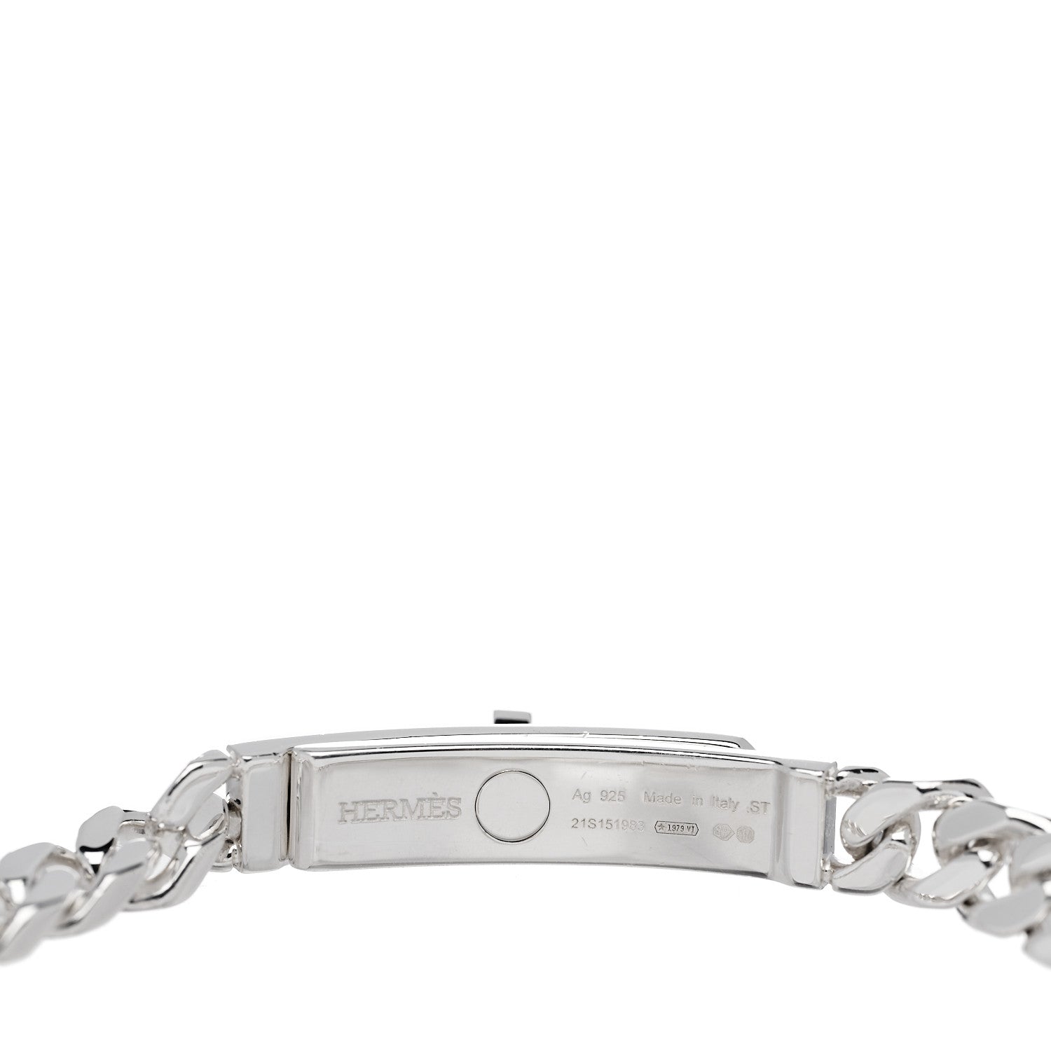 Hermes Sterling Silver TPM Kelly Gourmette Bracelet ST 3 of 4