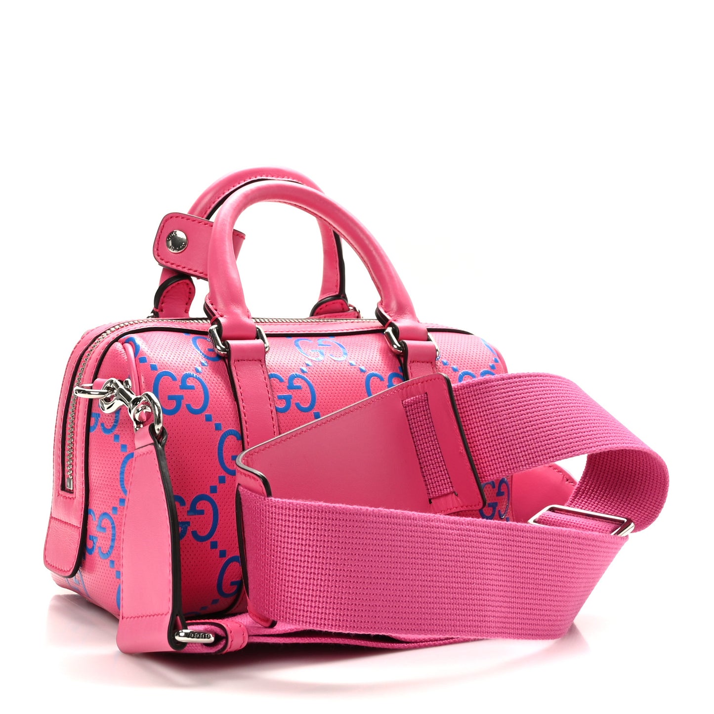 Calfskin GG Tennis Bi-Color Embossed Mini Duffle Bag Modern Fucsia Modern Blue