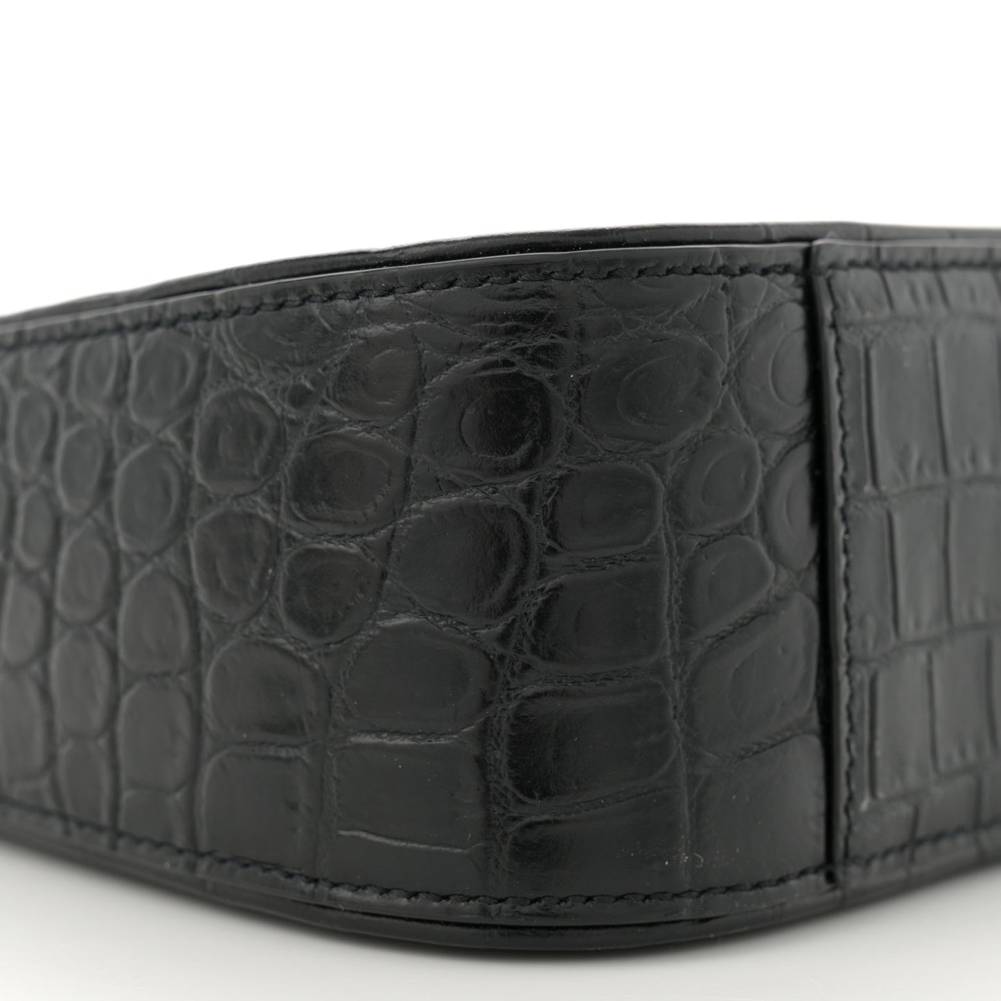 Calfskin Crocodile Embossed Le 5 A 7 Hobo Black