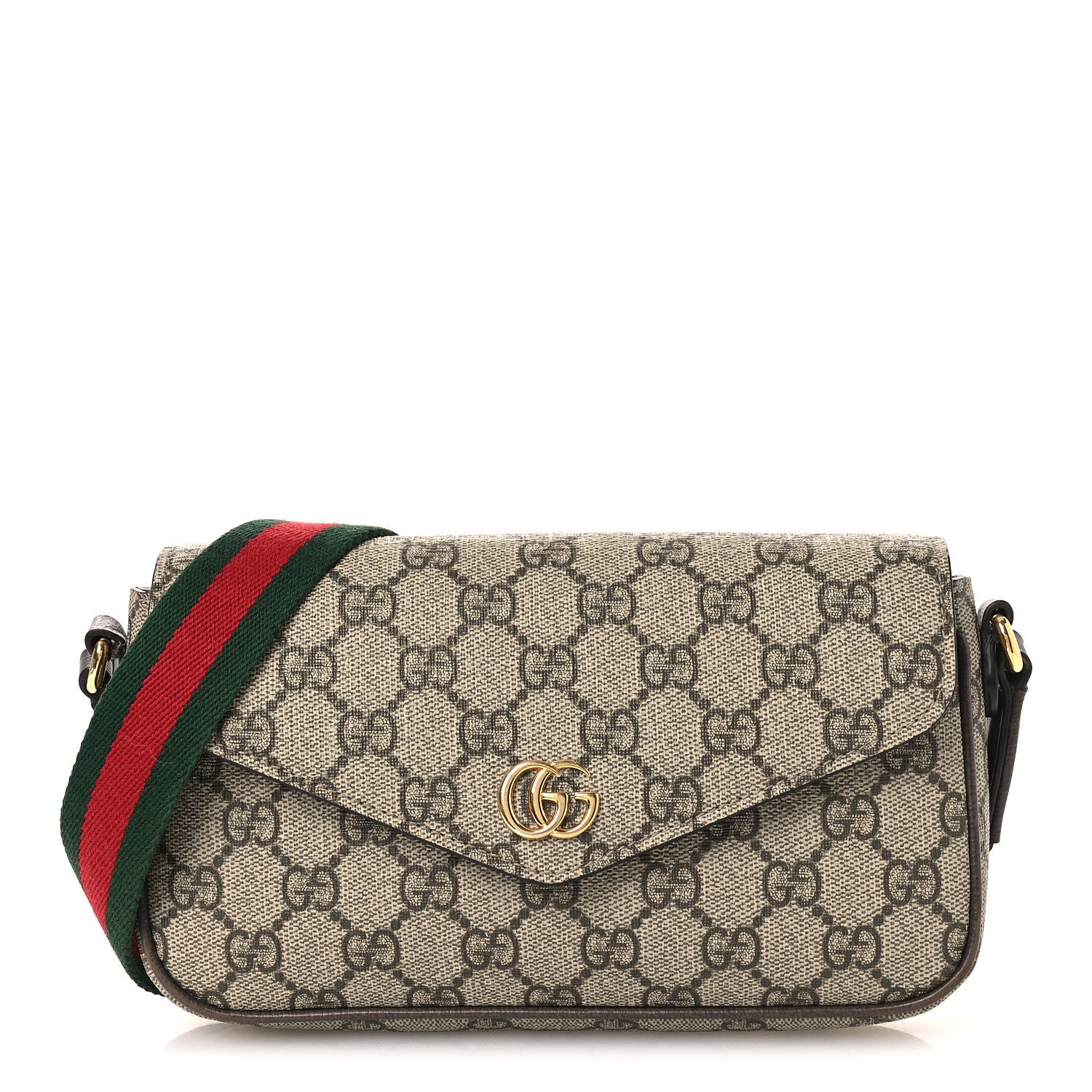 Gucci GG Supreme Monogram Textured Dollar Calfskin Web Mini