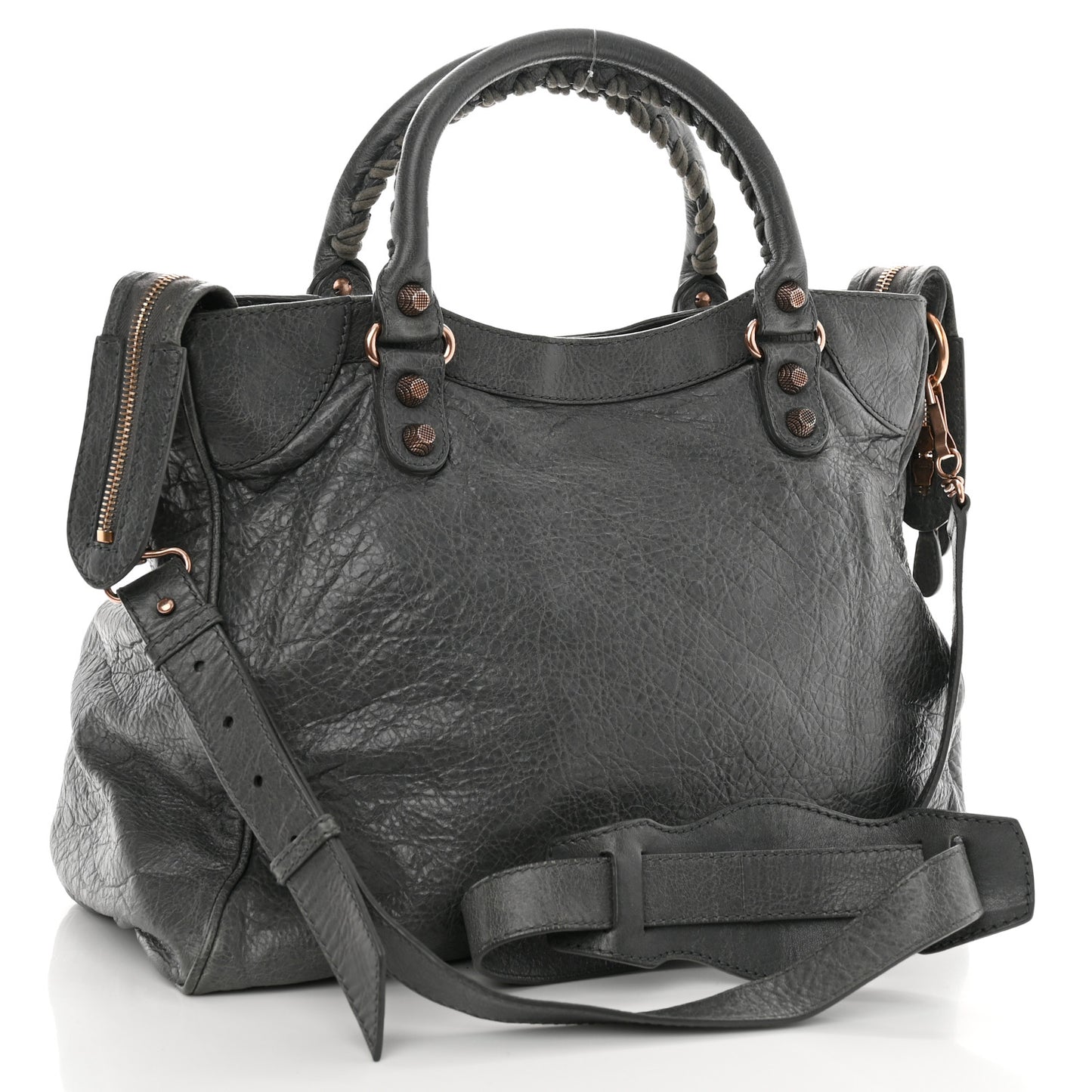 Agneau Giant 12 Rose Gold Hardware Velo Gris Fossile Anthracite
