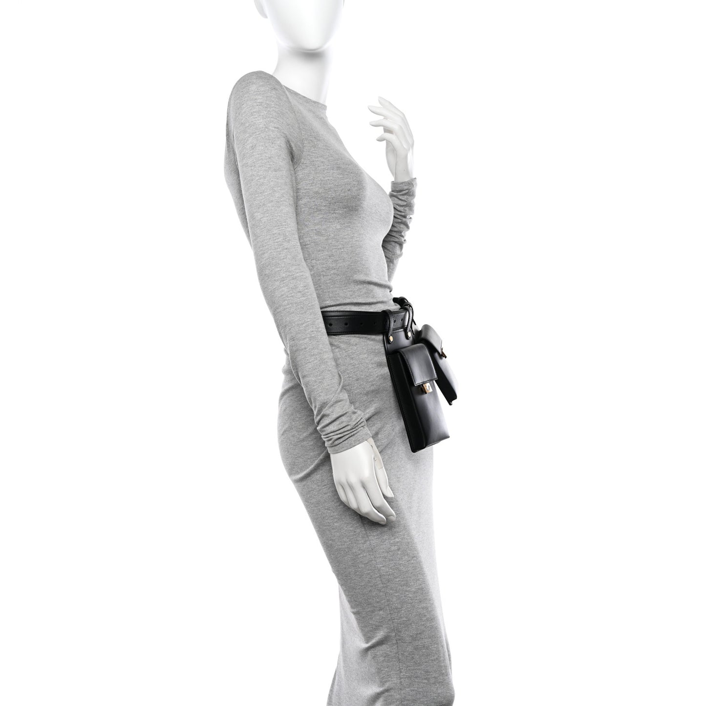 Calfskin Multi Pocket Belt Black