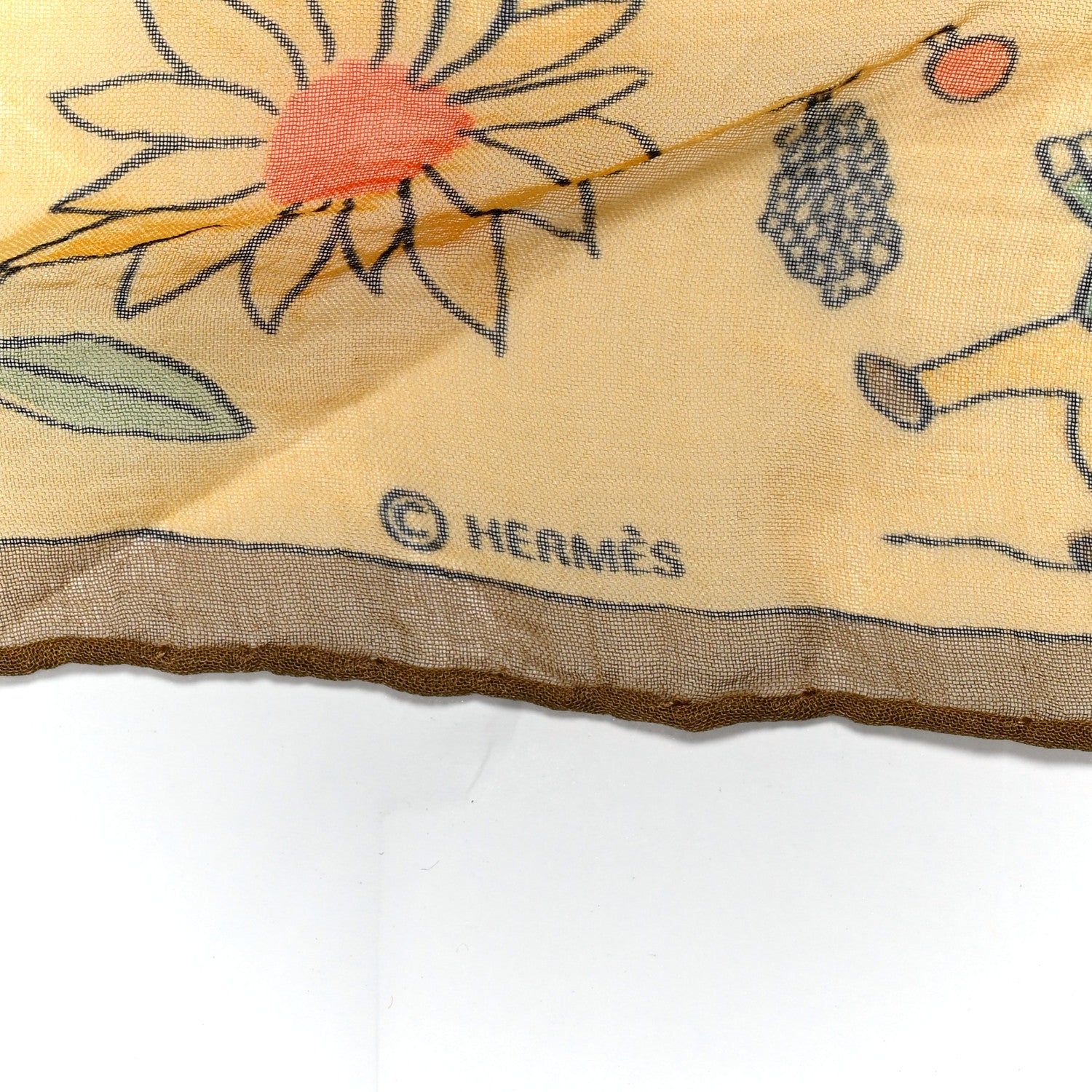 Hermes Silk Retour A'Laterre Pocket Square 4 of 5