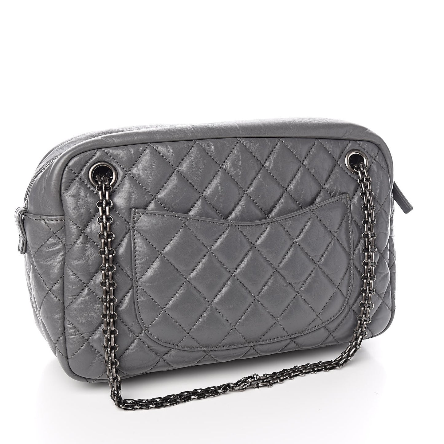 Aged Calfskin Medium Reissue Camera Case Grey
