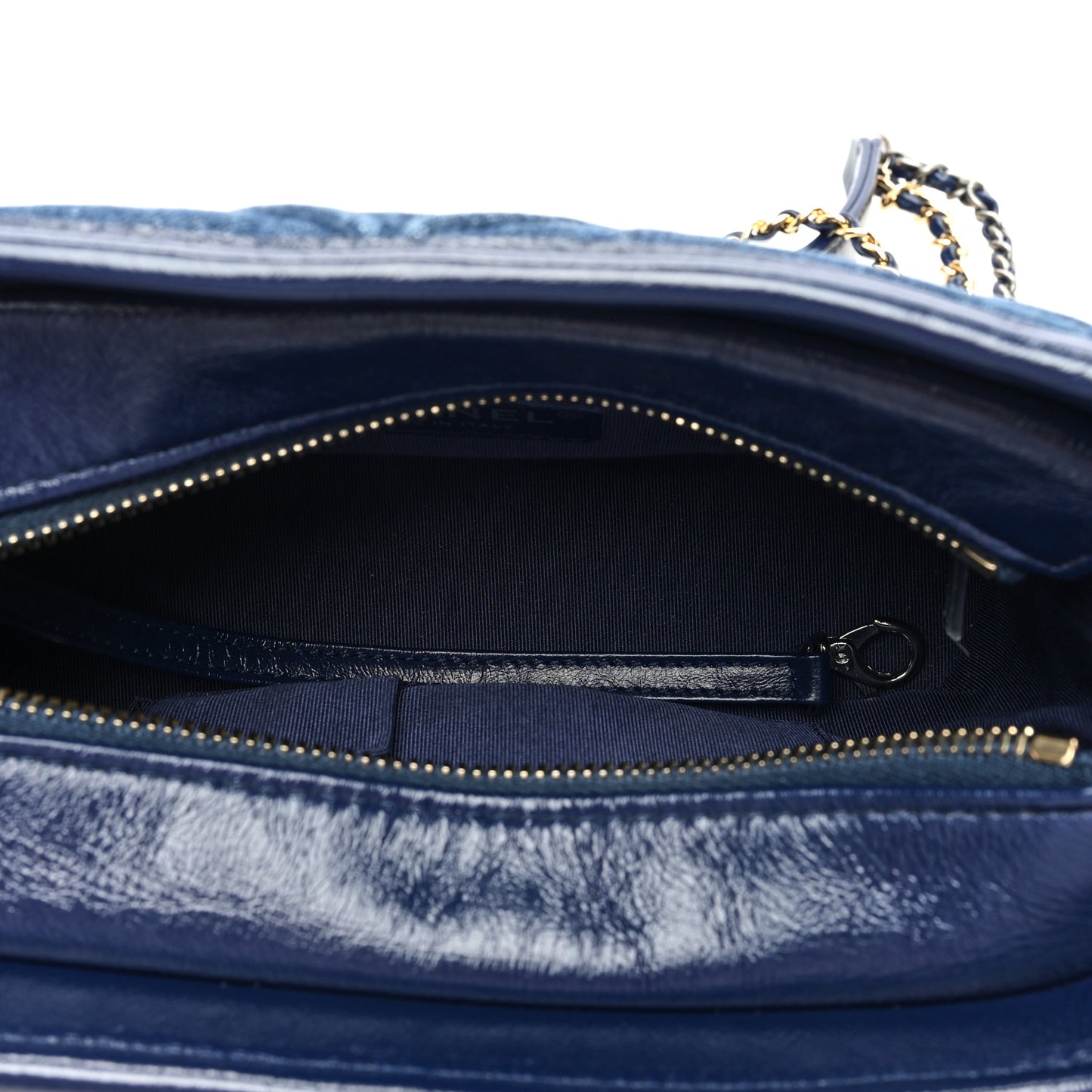 Denim Calfskin Quilted Small Gabrielle Logo Hobo Blue