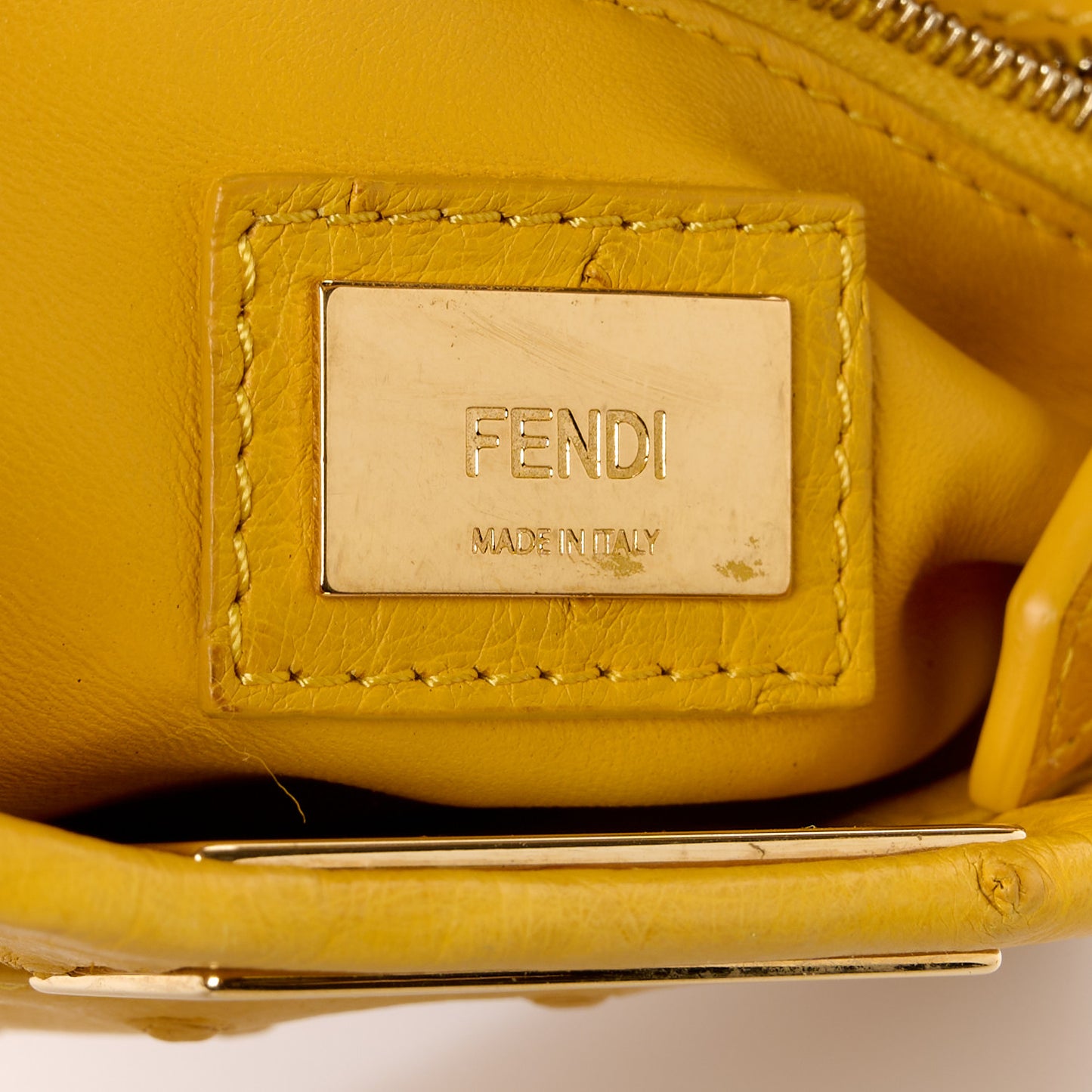Ostrich Shiny Nappa Mini Peekaboo Iconic Satchel Sunflower