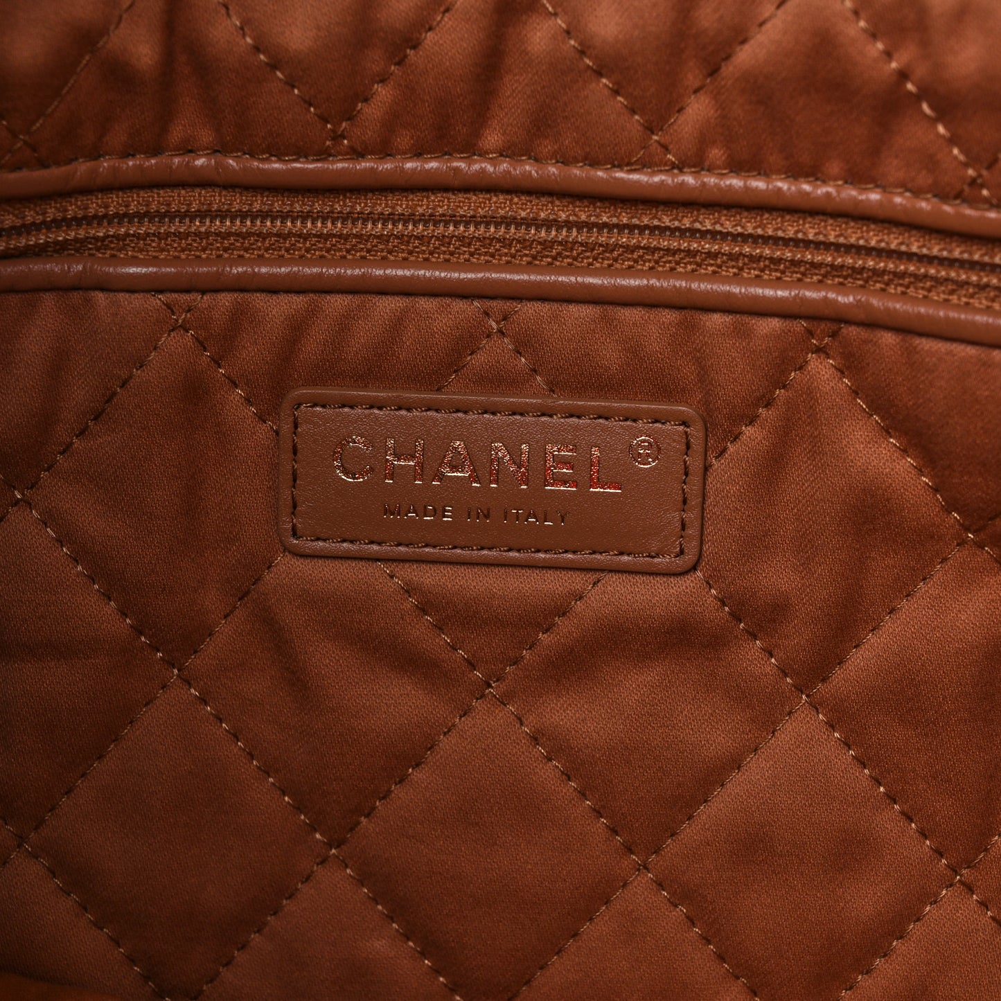 Shiny Calfskin Quilted Small Chanel 22 Camel