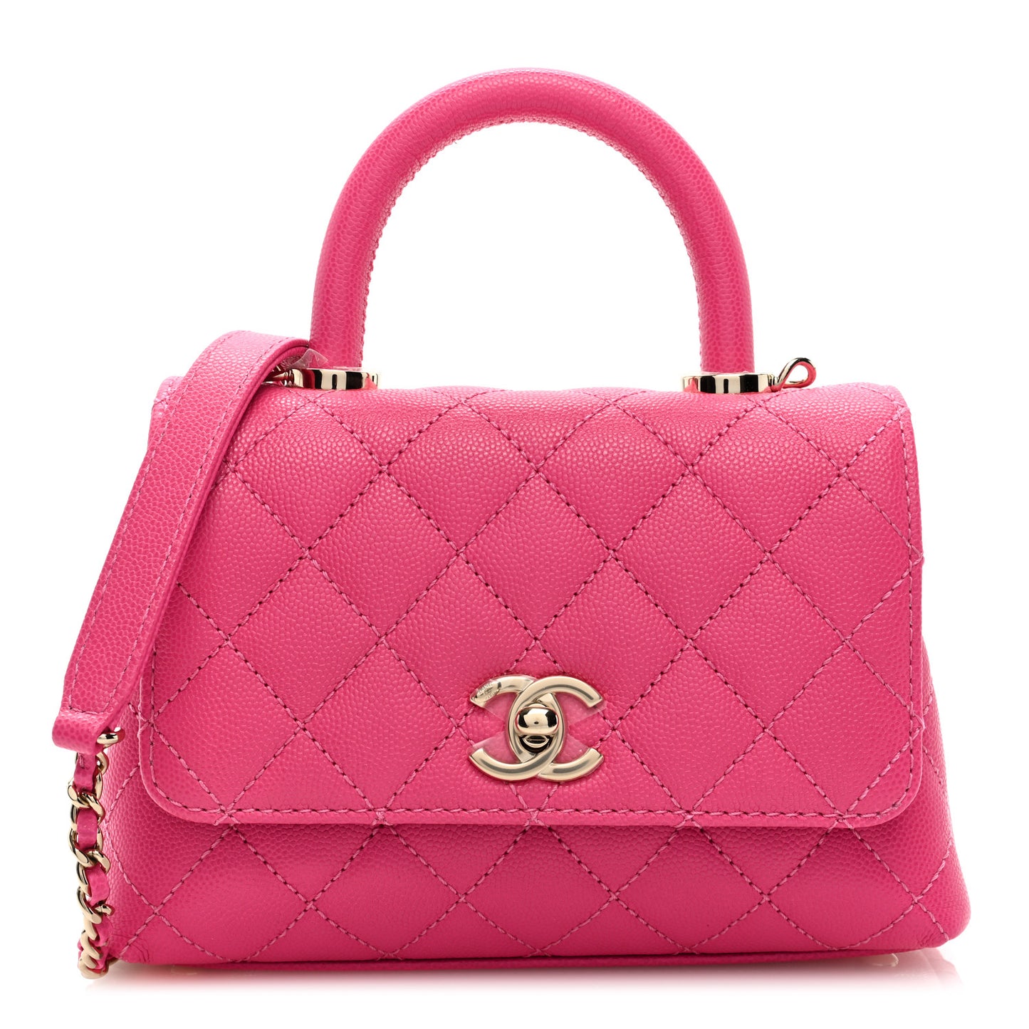 Caviar Quilted Extra Mini Coco Handle Flap Rose