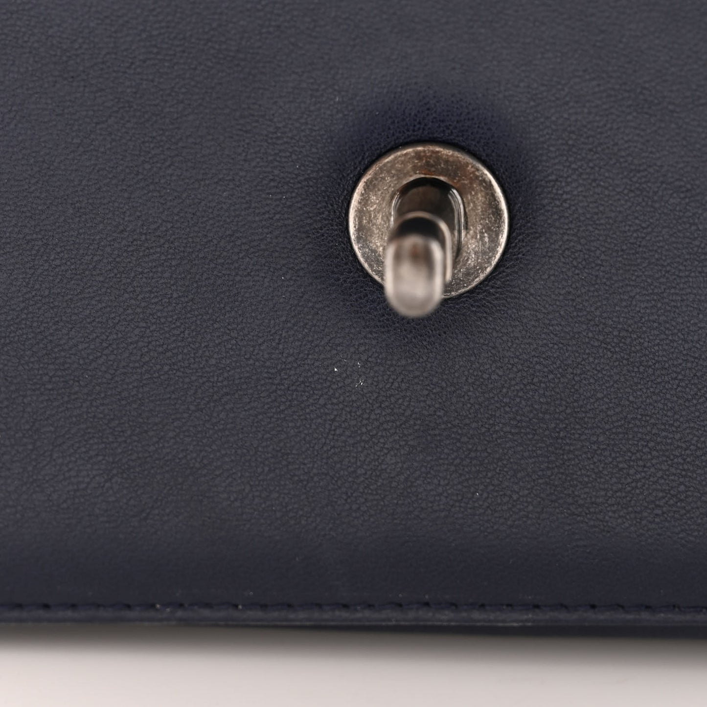 Lambskin Quilted Gold Metal Lock Flap Navy