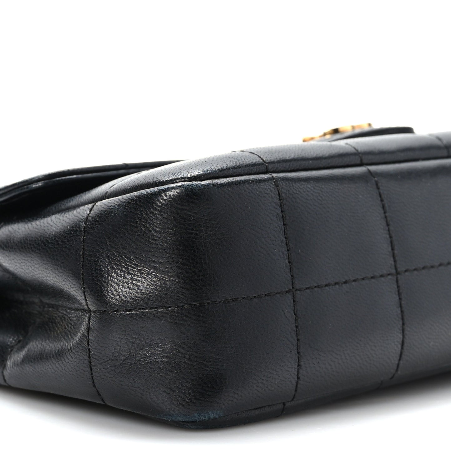 Lambskin Quilted Mini Chocolate Bar Flap Black