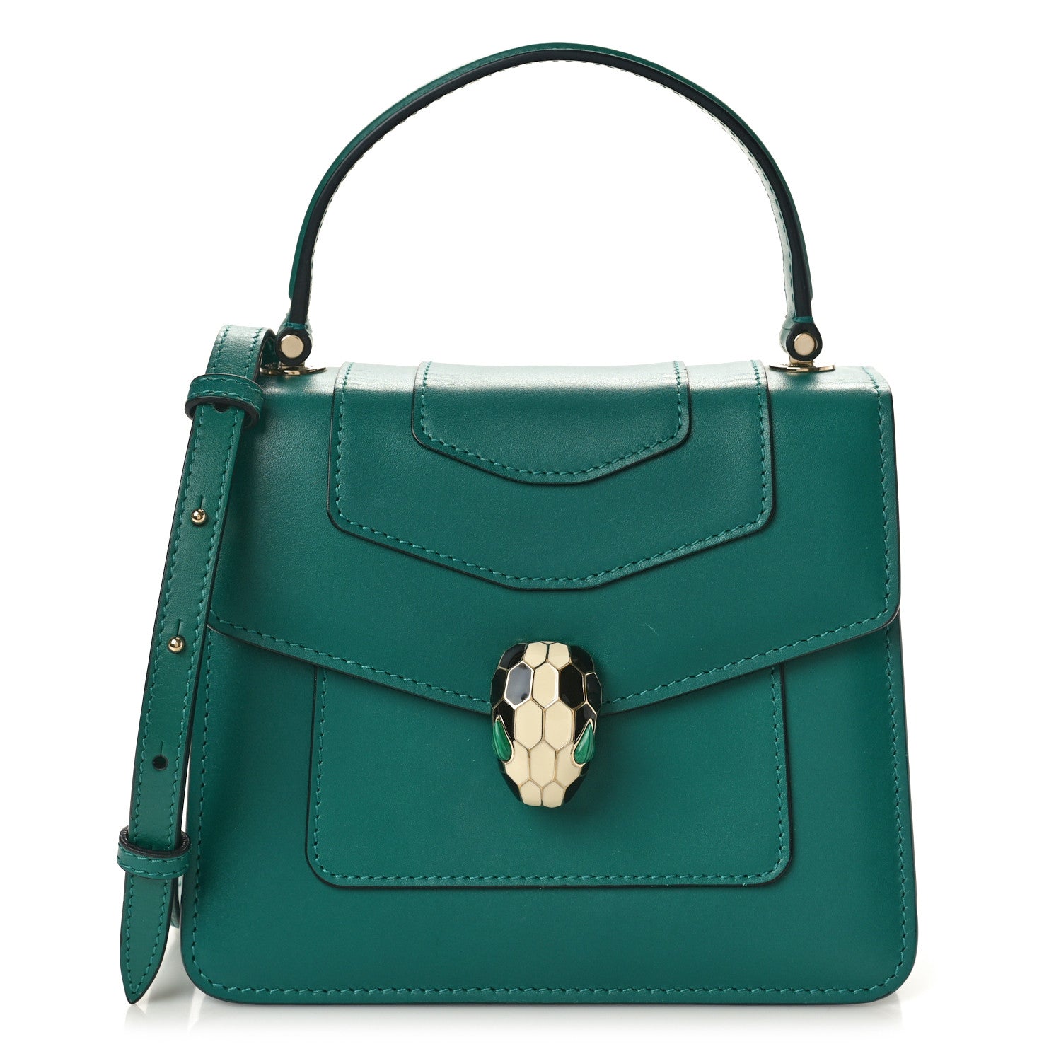 Bulgari Calfskin Serpenti Forever Top Handle Emerald Green 1 of 10