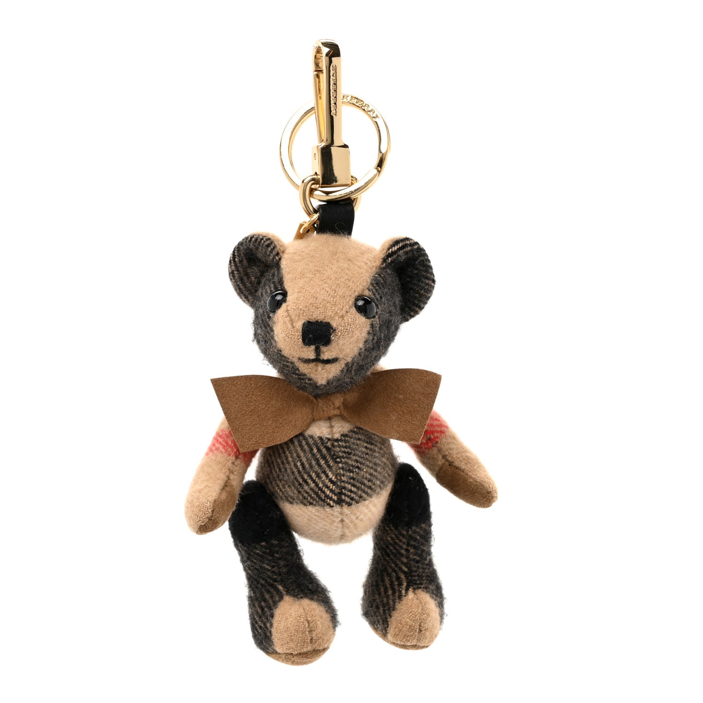 Cashmere House Check Thomas Bear Bag Charm Camel Gold
