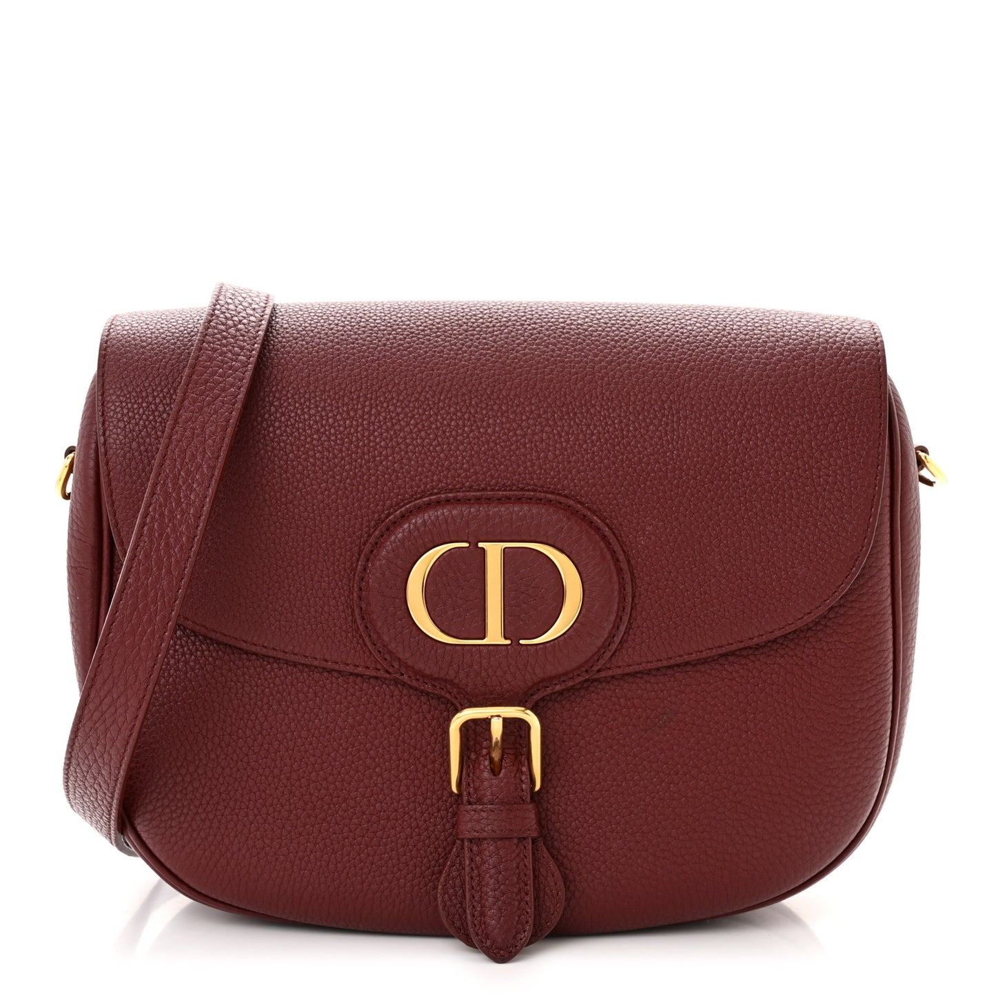 Grained Calfskin Large Bobby Flap Red Bricks