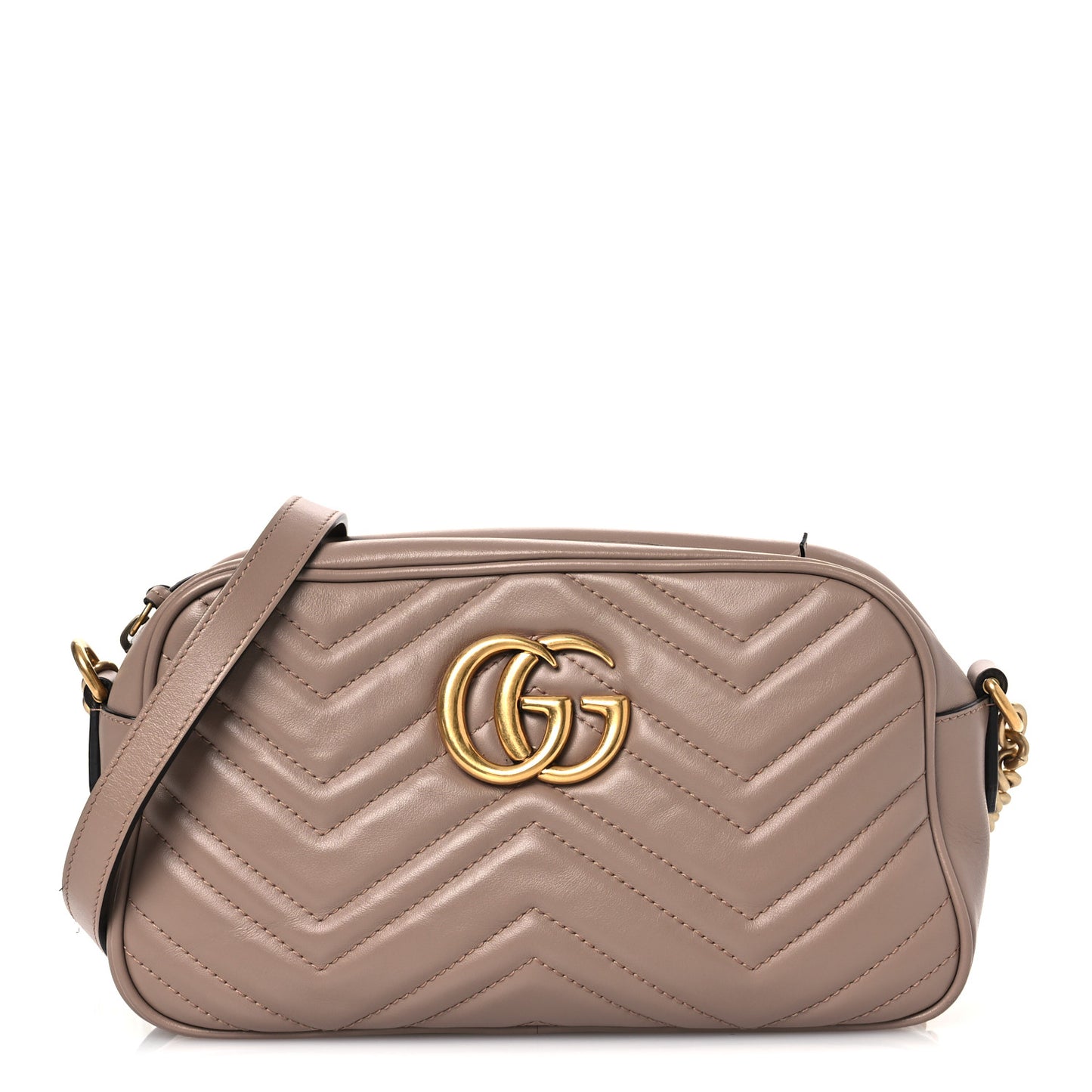 Calfskin Matelasse Small GG Marmont Chain Shoulder Bag Porcelain Rose