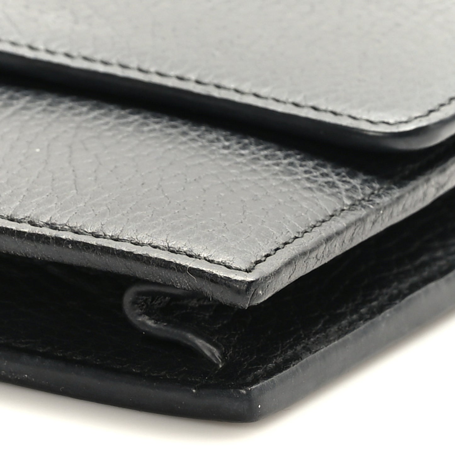 Dollar Calfskin Interlocking G Chain Wallet Black