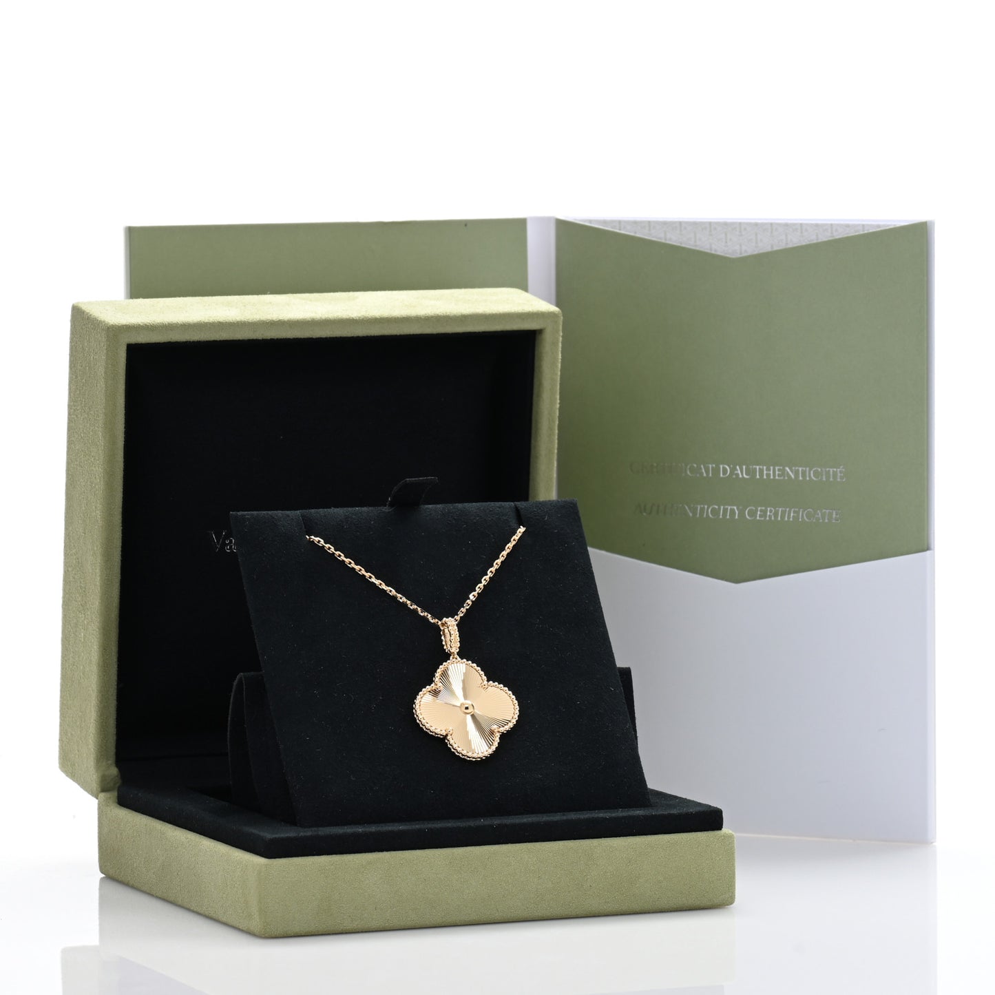18K Yellow Gold Guilloche Magic Alhambra Long Necklace