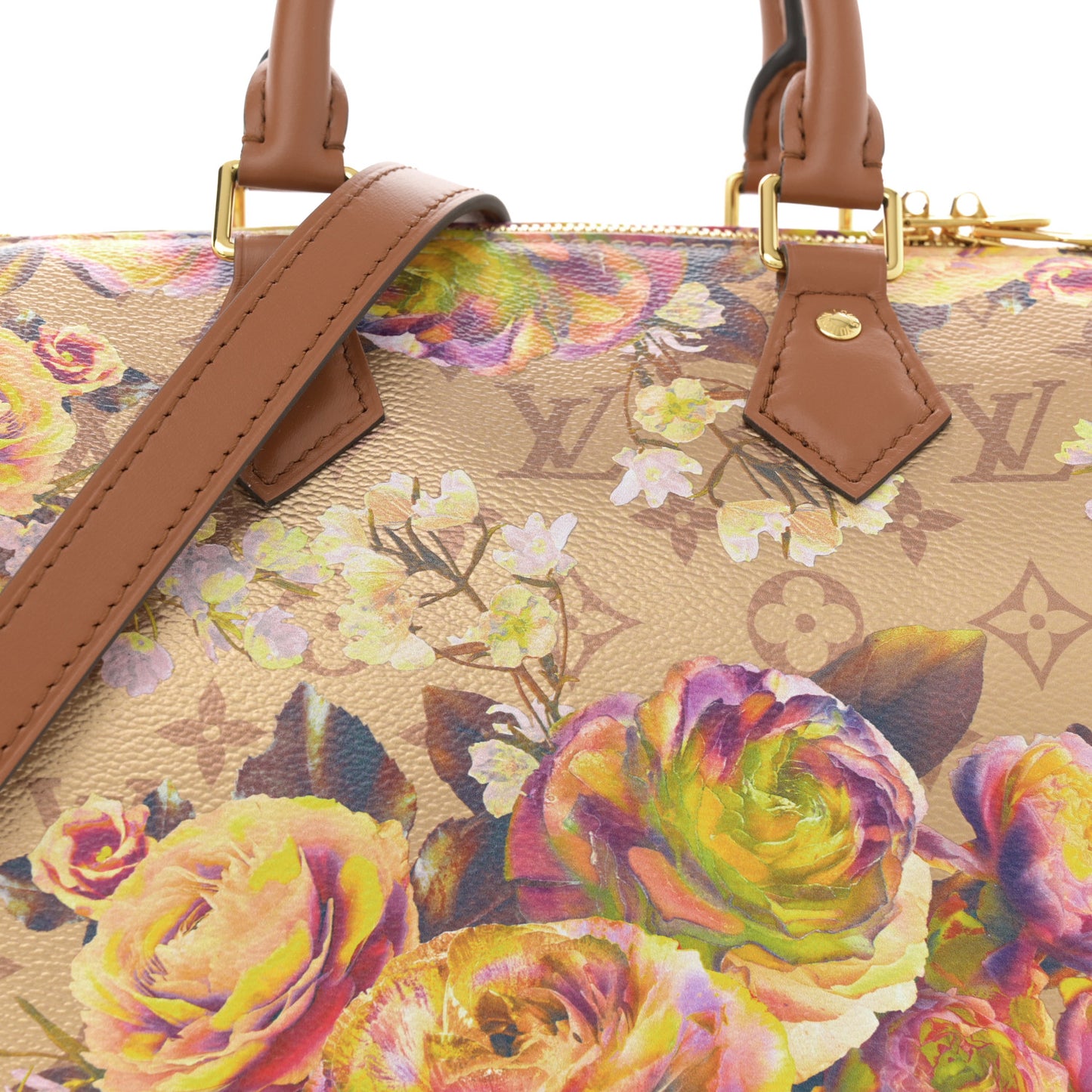 Metallic Monogram LV Garden Speedy Bandouliere 25 Gold