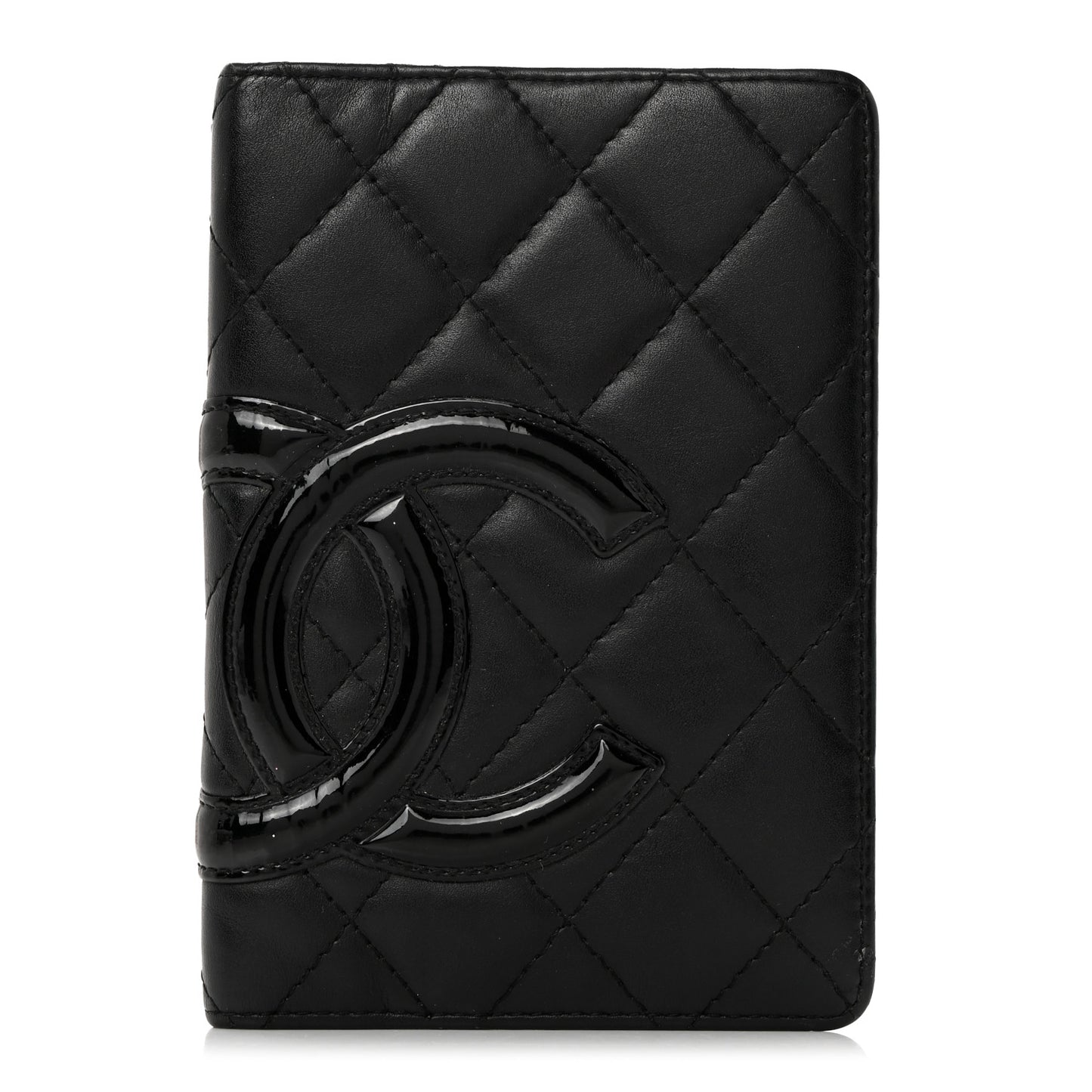 Calfskin Quilted Small Cambon Agenda Planner Black