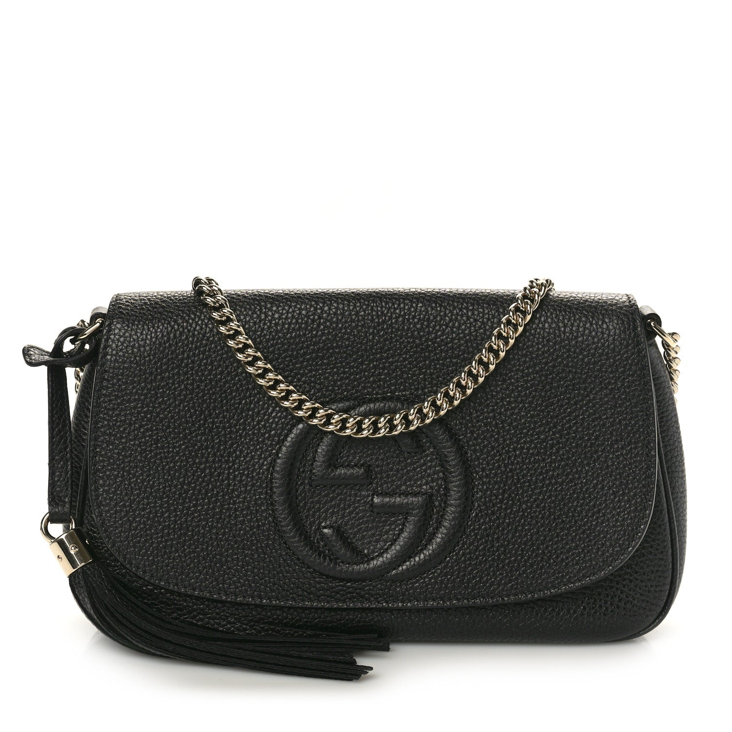 Gucci Pebbled Calfskin Medium Soho Flap Crossbody Black 1 of 10