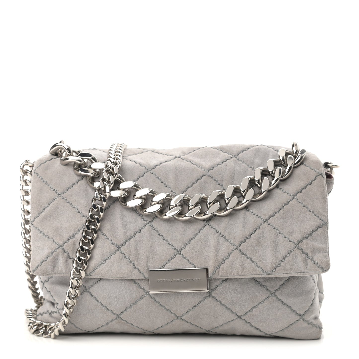 Shaggy Deer Quilted Small Beckett Chain Shoulder Bag Grey