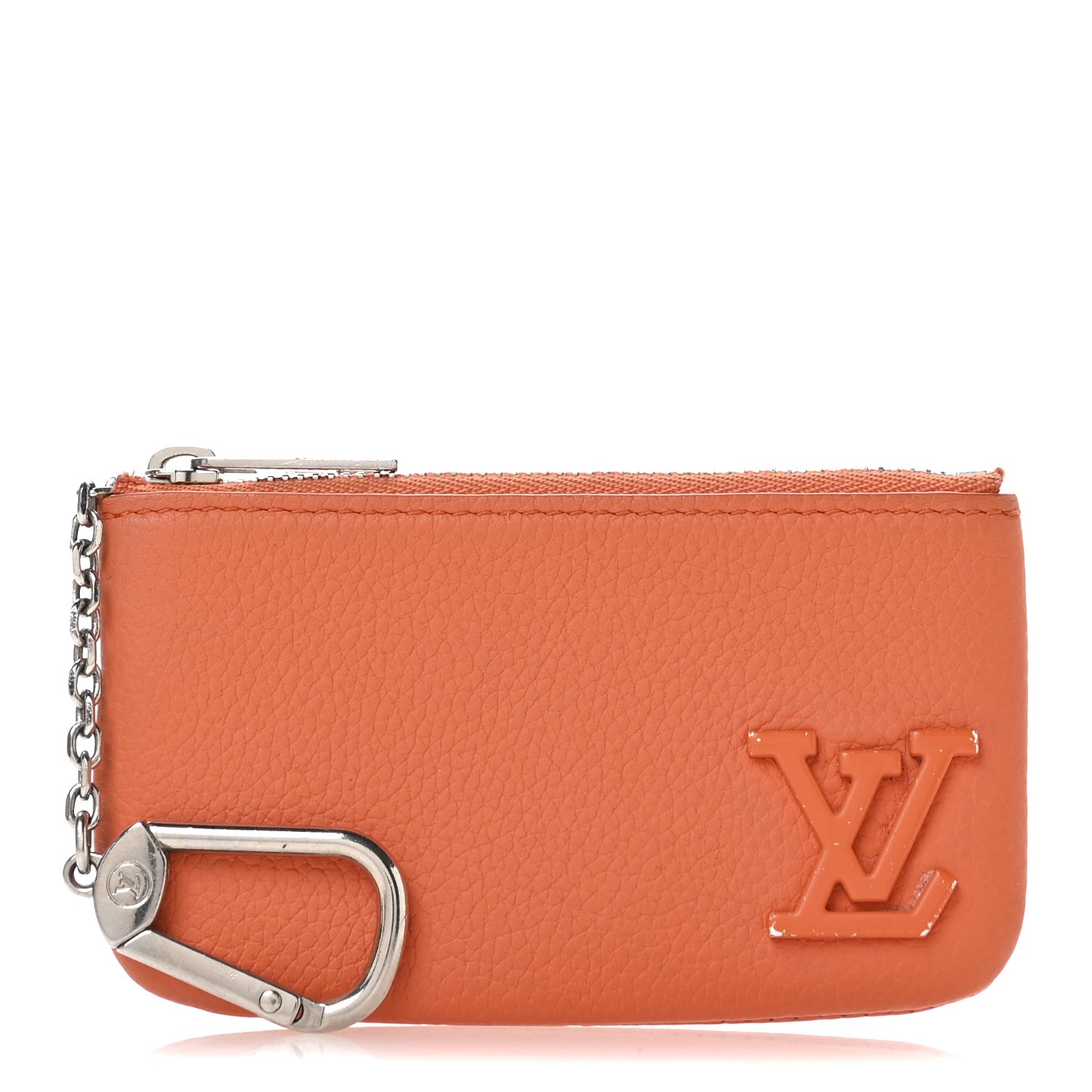 Grained Calfskin Aerogram Key Pouch Orange