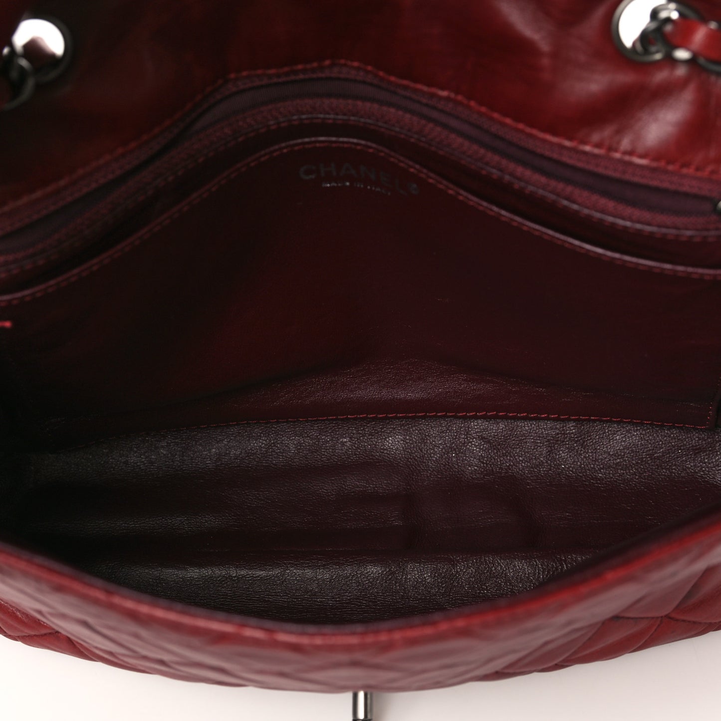 Lambskin Quilted Jumbo Single Flap Dark Red