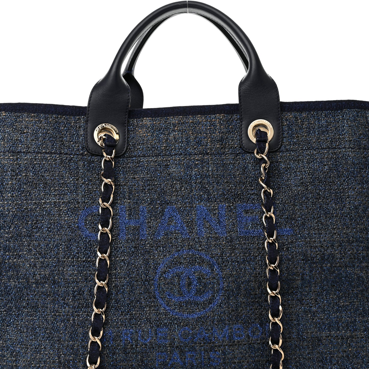 Denim Large Deauville Tote Navy Dark Blue