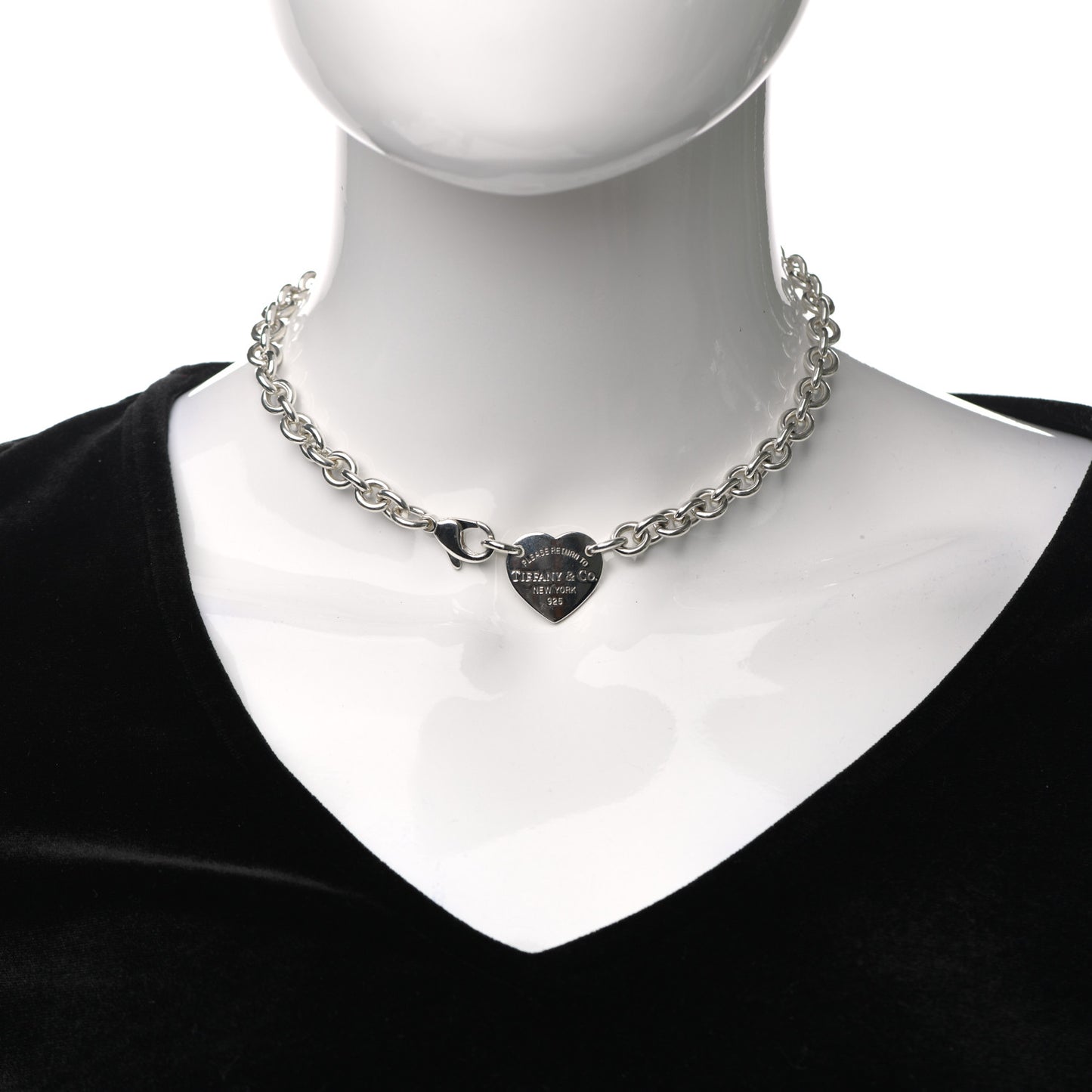 Sterling Silver Return to Tiffany Heart Tag Choker Necklace