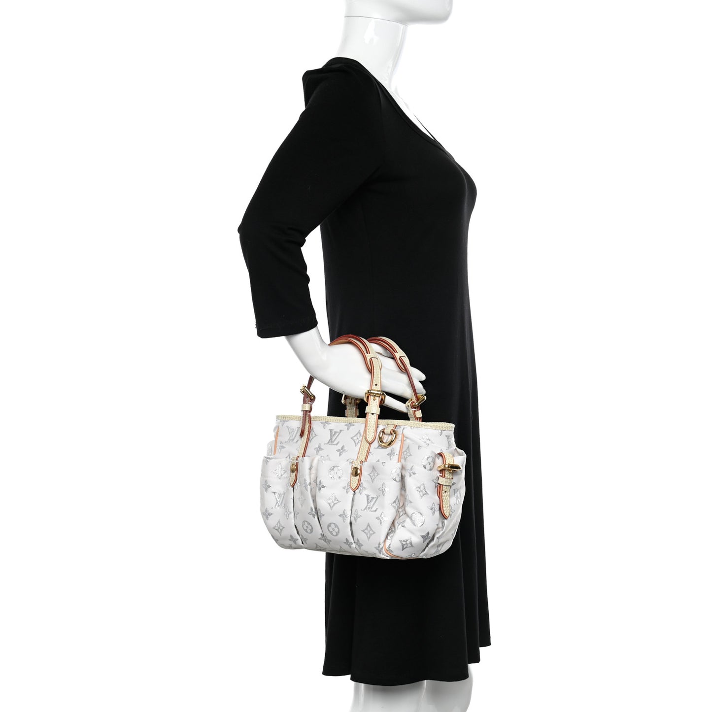 Glitter Monogram Cabas GM White