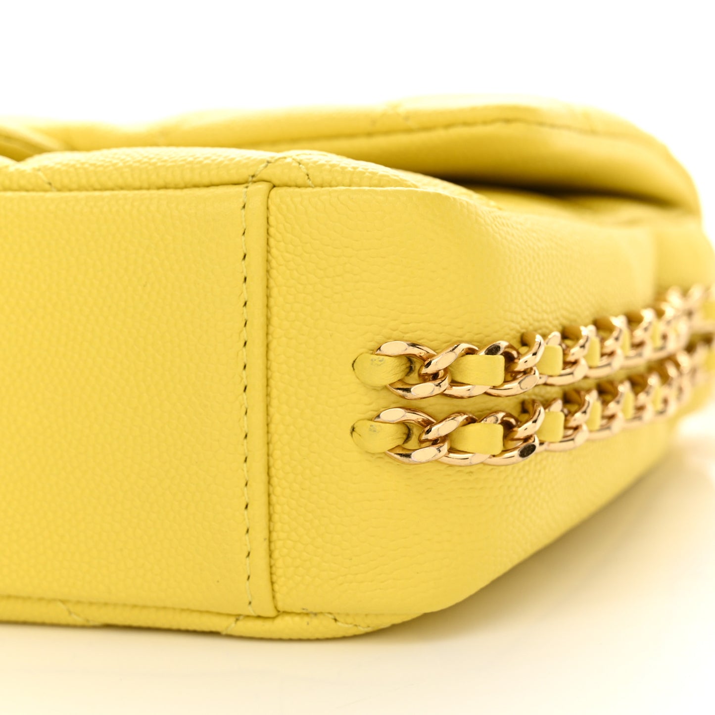 Caviar Quilted Mini CC You Flap Yellow