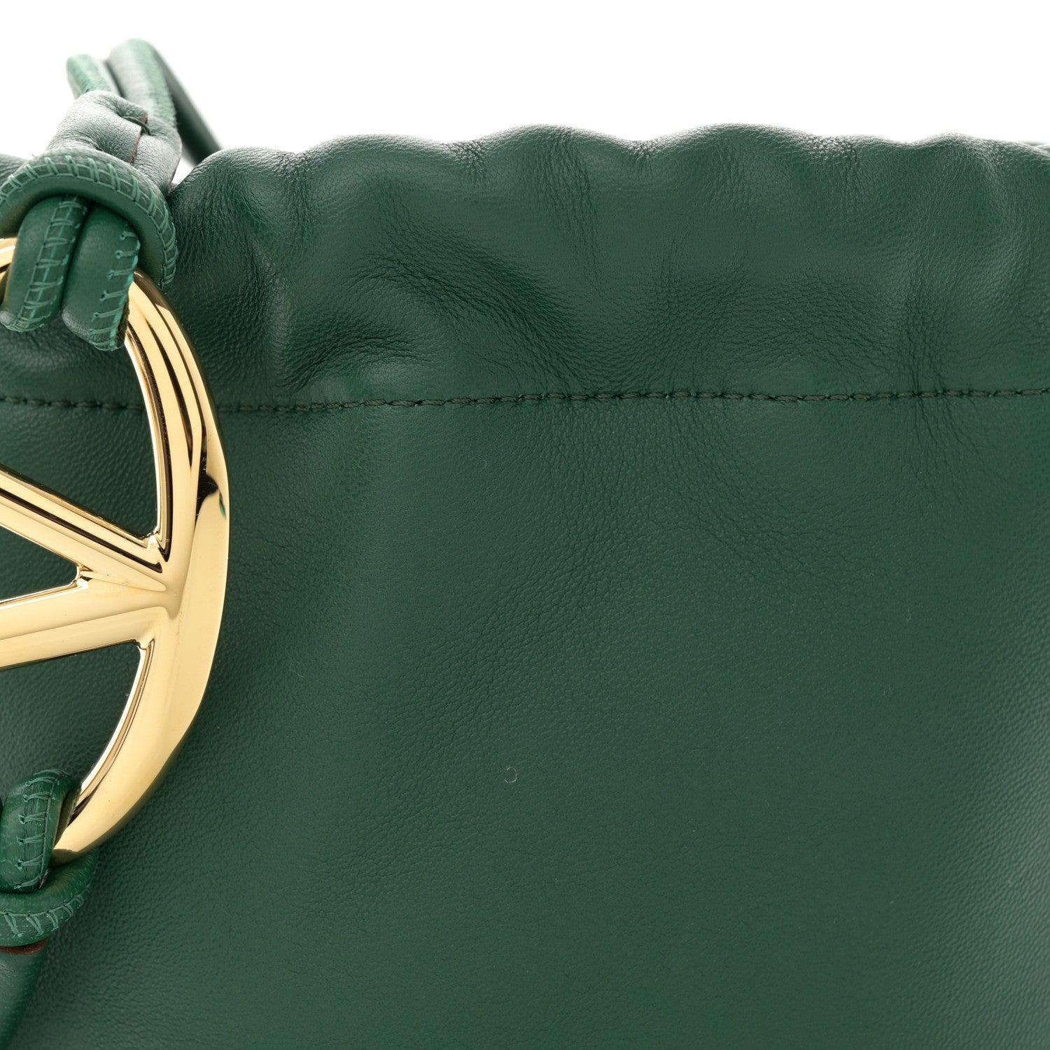 Valentino Garavani Nappa Mini Vlogo Pouf Bucket Bag Amazon Green 8 of 11