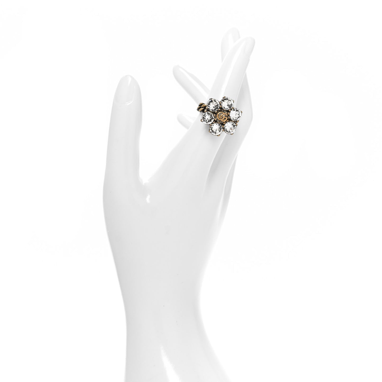 Metal Crystal Marmont Ring S Aged Gold