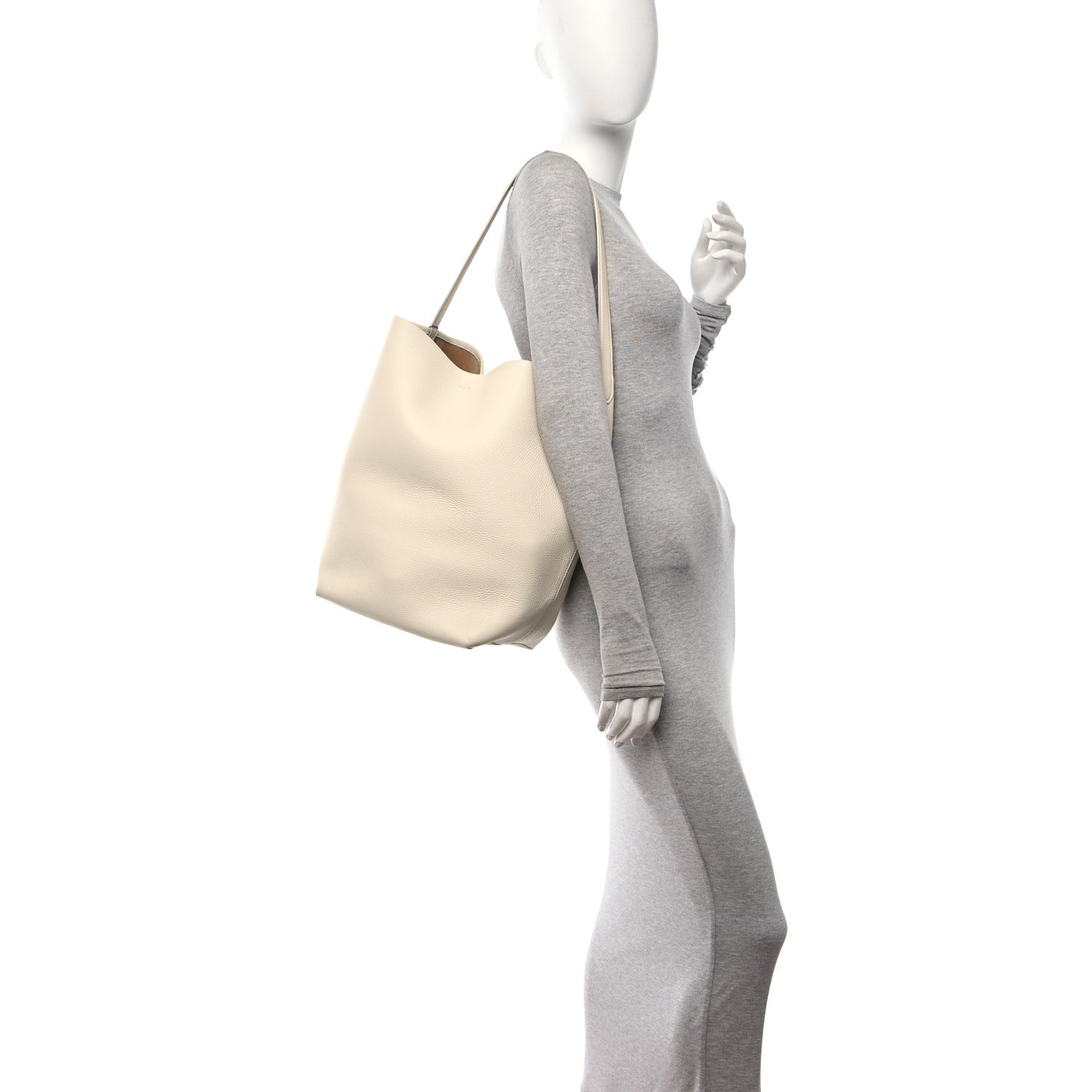 Grained Calfskin Large N/S Park Tote Ivory