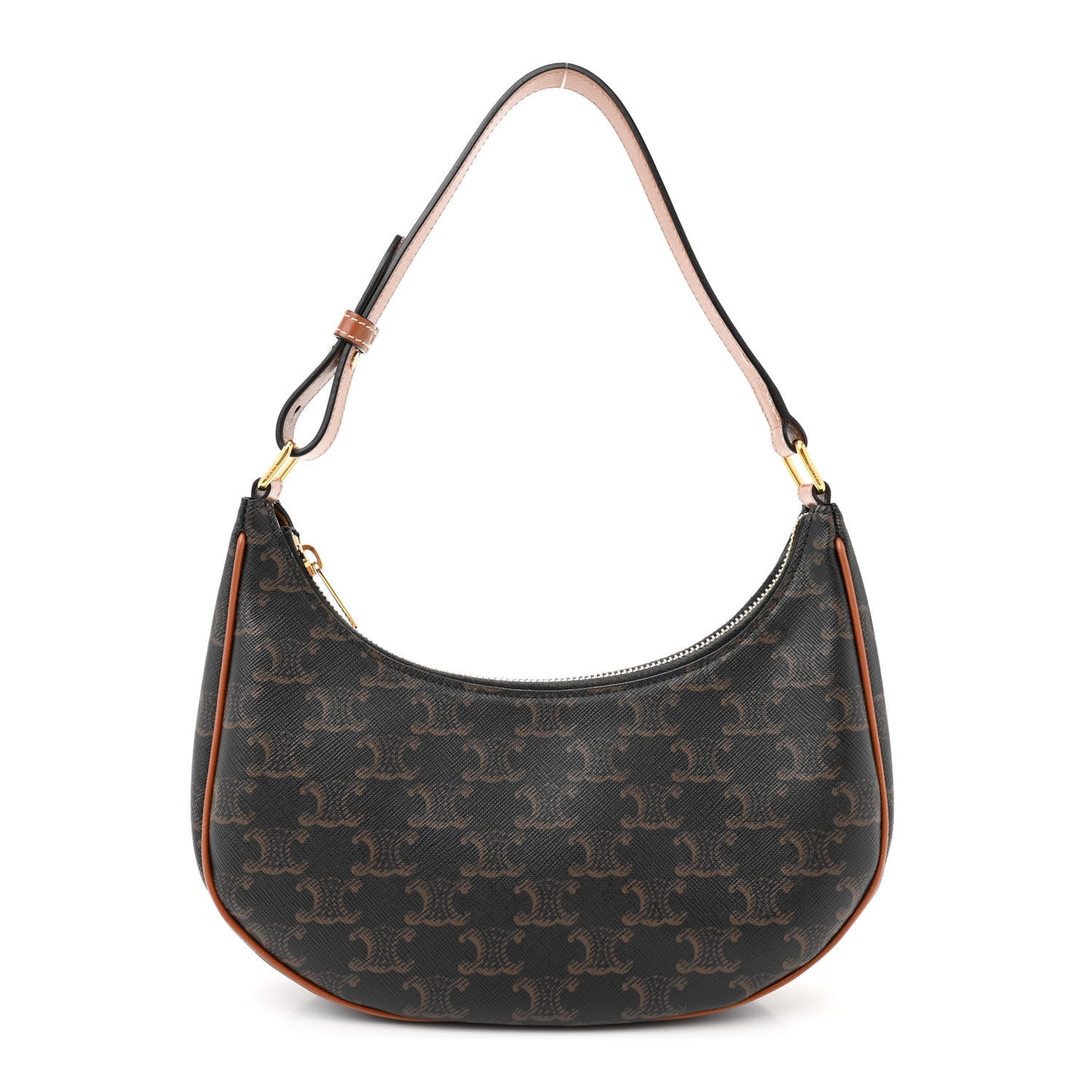 Triomphe Canvas Calfskin Ava Shoulder Bag Tan