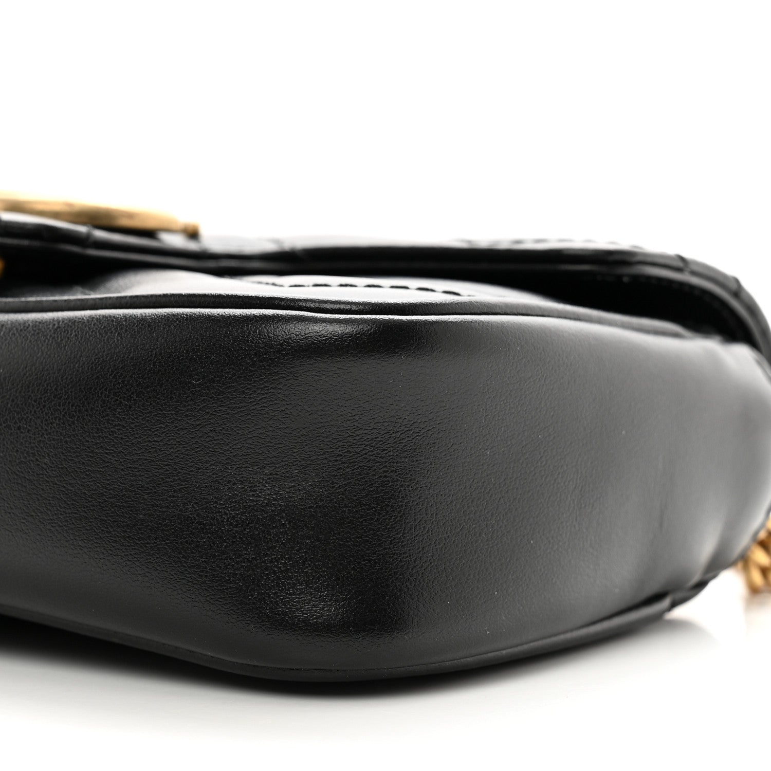 Gucci Calfskin Matelasse Super Mini GG Marmont Shoulder Bag Black 10 of 11