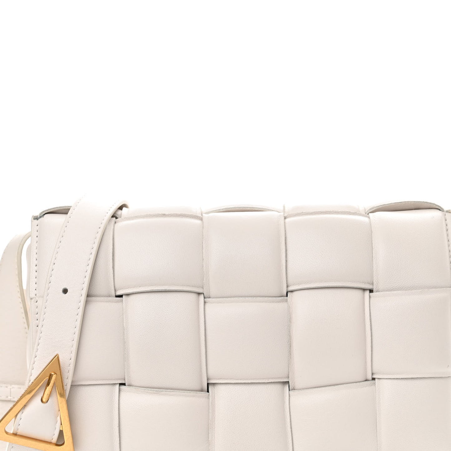 Nappa Maxi Intreccio Padded Cassette Crossbody Bag Chalk