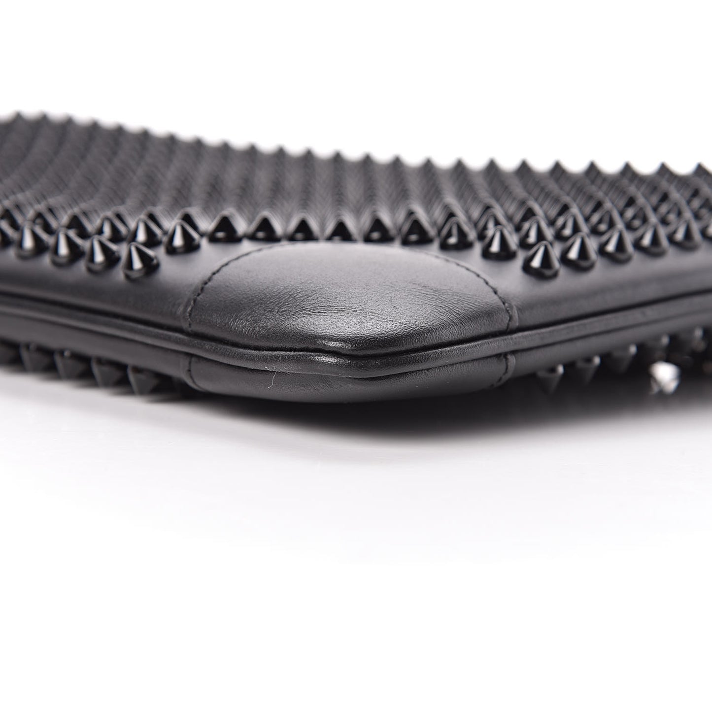 Calfskin Studded Loubiposh Clutch Black