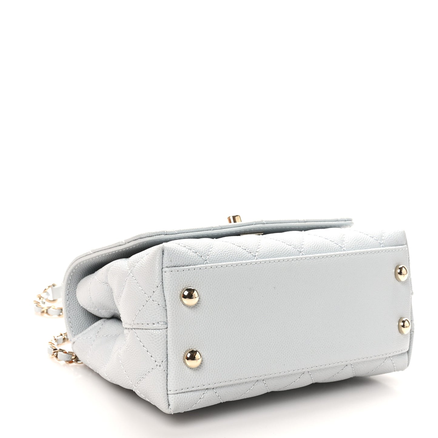 Caviar Quilted Extra Mini Coco Handle Flap Light Blue