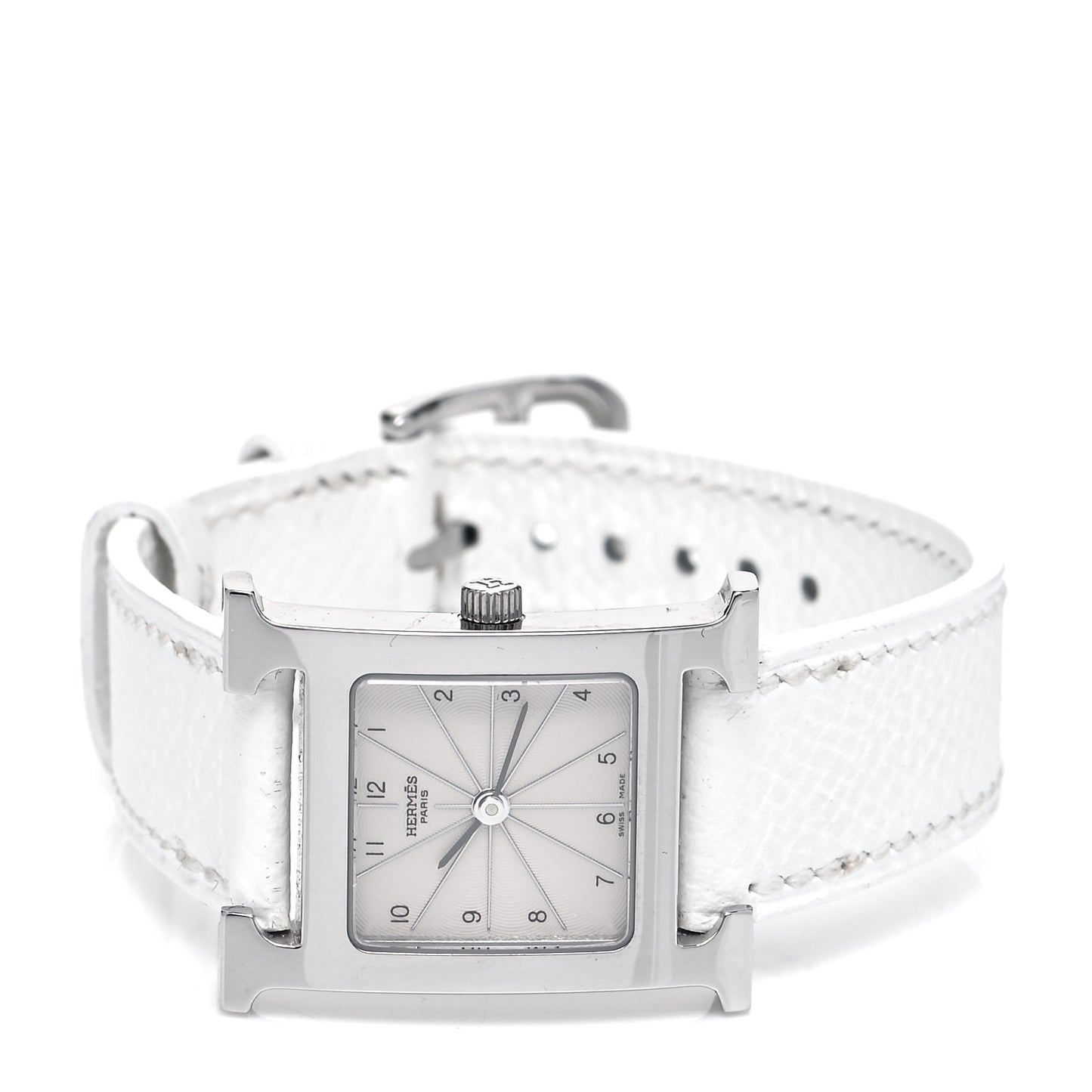 Stainless Steel Epsom 21mm Heure H Hour Quartz Watch Blanc