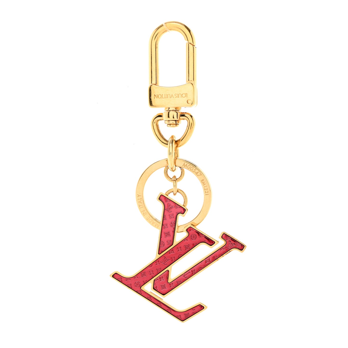 LV Nanogram Bag Charm Key Holder Red
