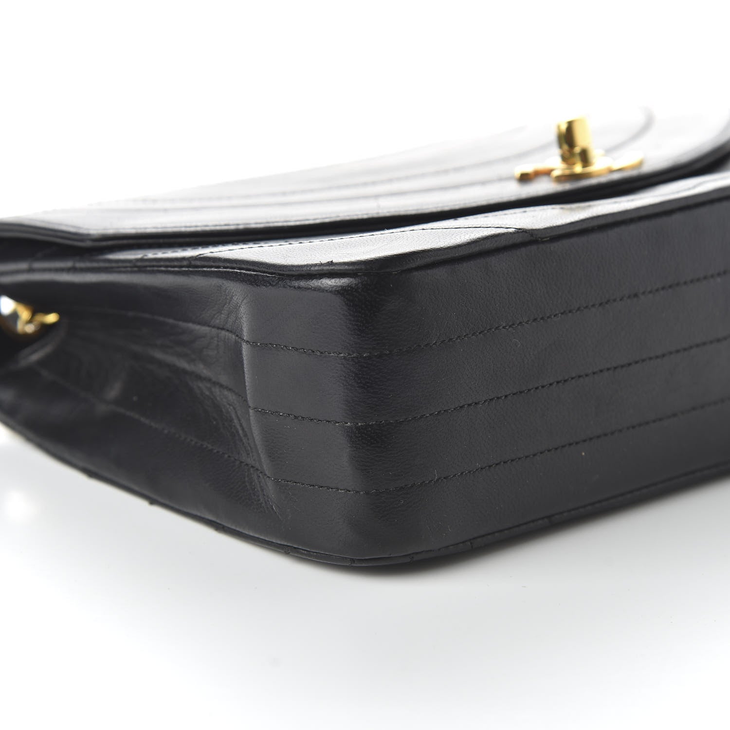 Chanel Lambskin Ribbon Quilted Small Single Flap Black 6 of 10